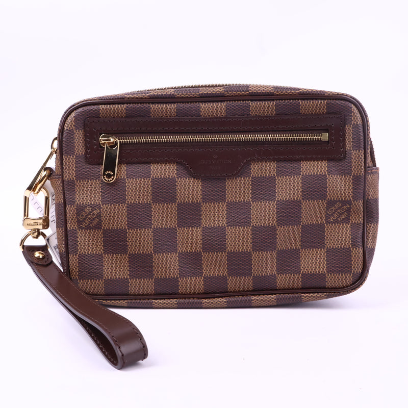 J2829 Louis Vuitton Clutch Bag Damier Ebene Saint Paul Pochette | Pre-Owned Brown Damier Ebene Canvas