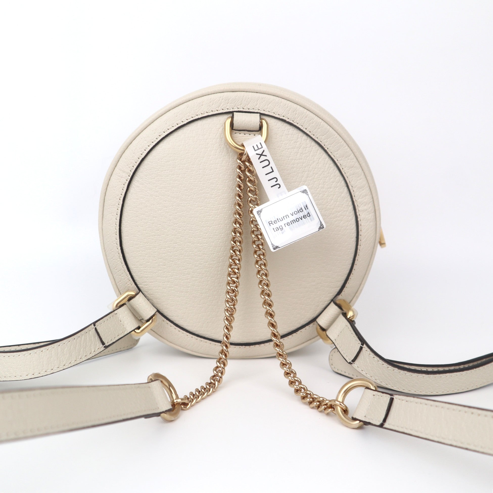 C1097 Gucci Textured Calfskin Web Mini Ophidia Round Backpack-Pre Owned
