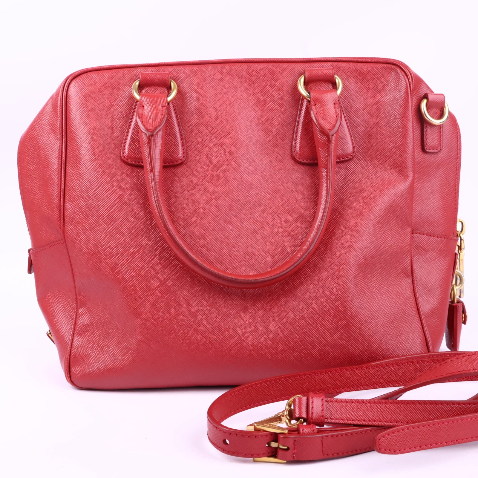 J2838 Prada Shoulder Bag Saffiano Lux | Pre-Owned Plain Leather