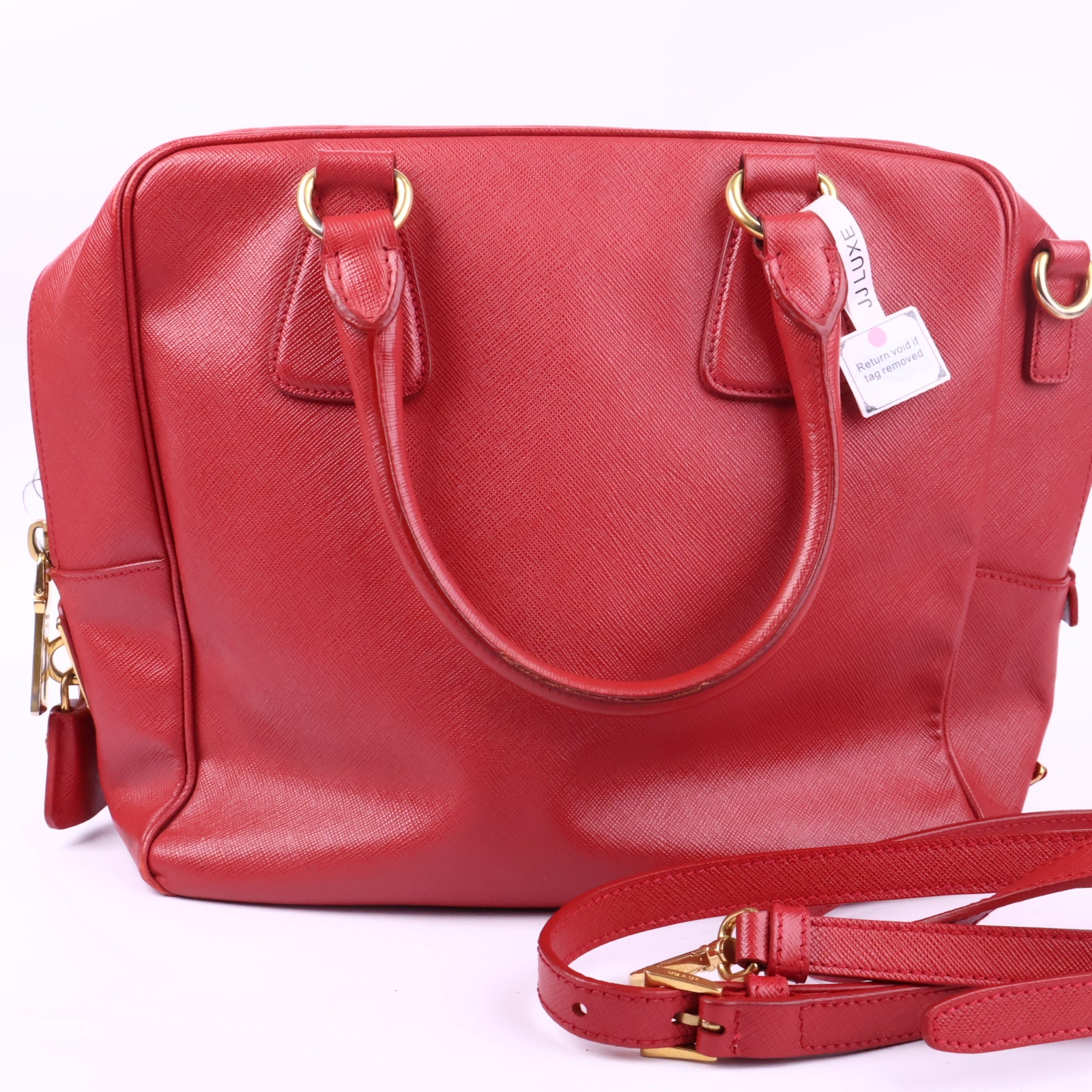J2838 Prada Shoulder Bag Saffiano Lux | Pre-Owned Plain Leather