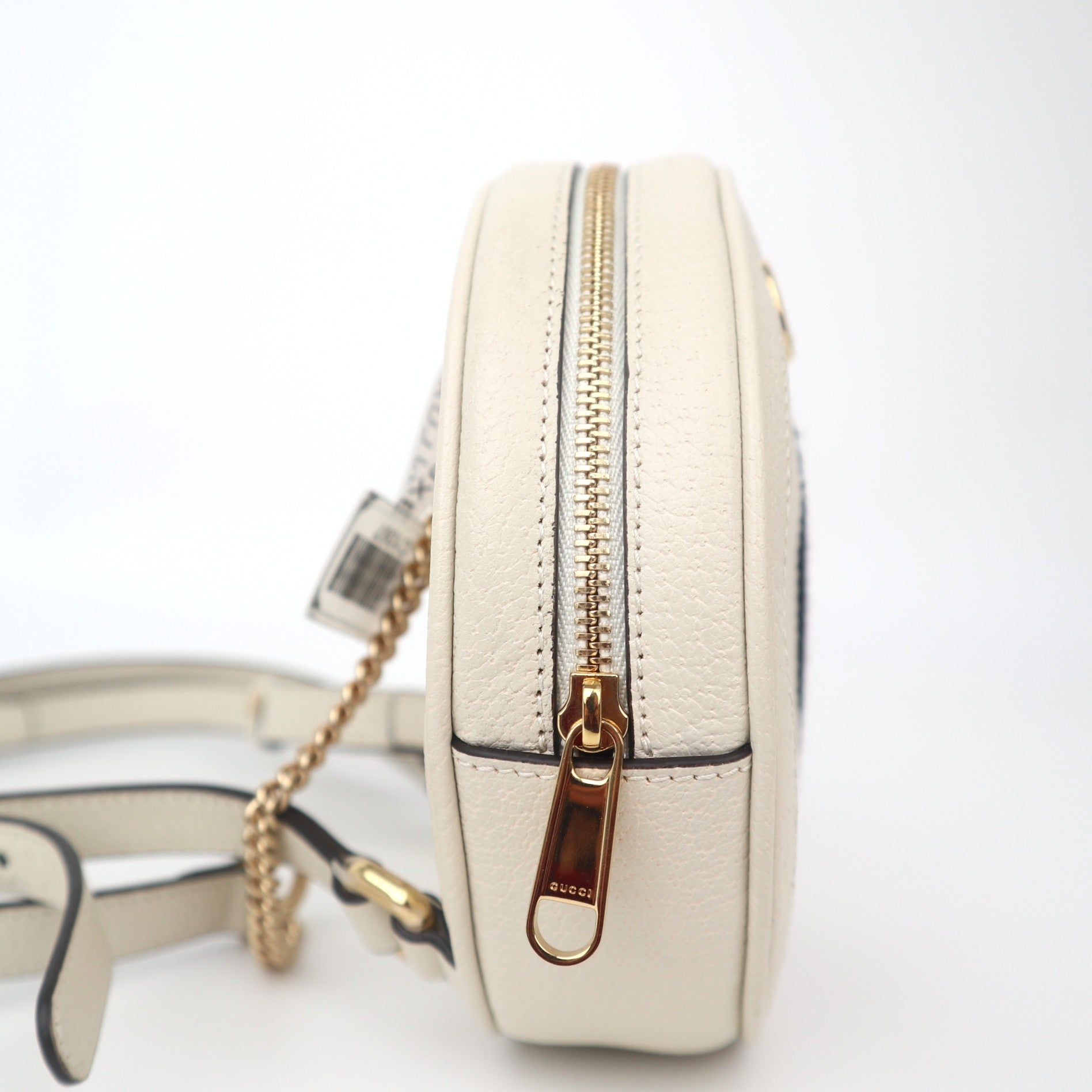 C1097 Gucci Textured Calfskin Web Mini Ophidia Round Backpack-Pre Owned