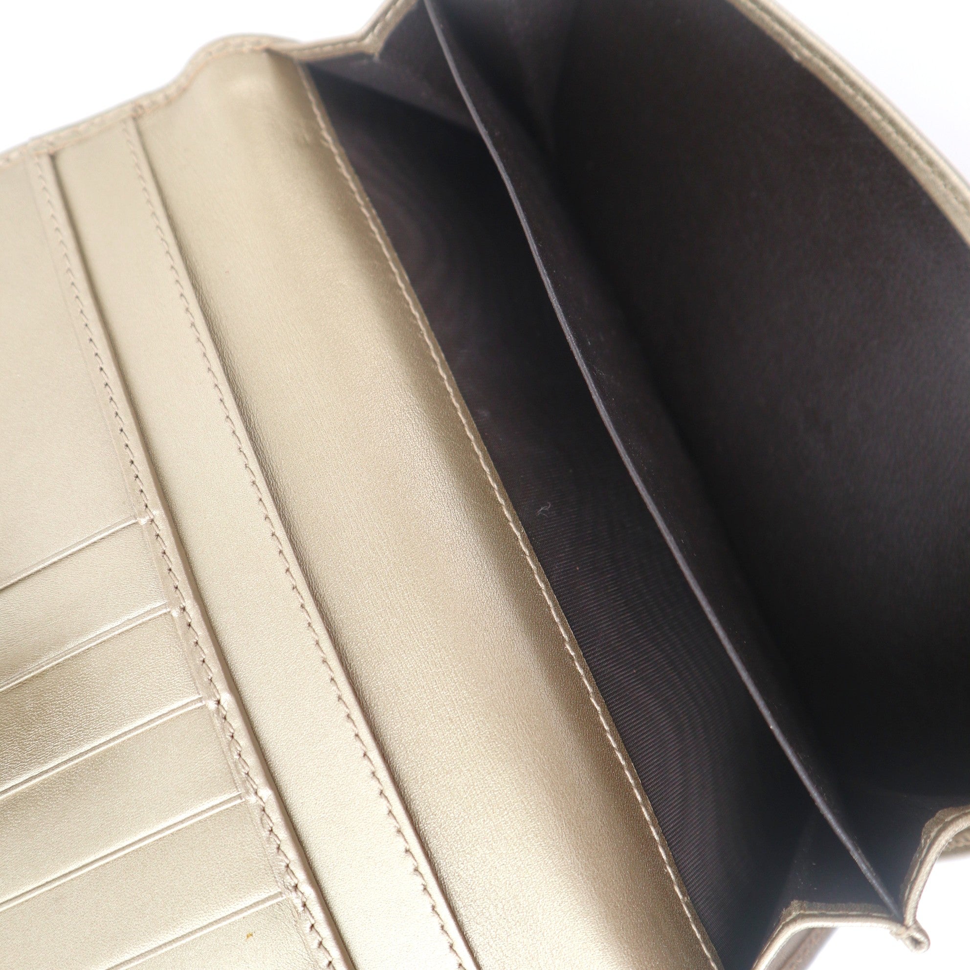 C1098 Gucci Champagne Guccissima Leather Sukey Continental Wallet-Pre Owned