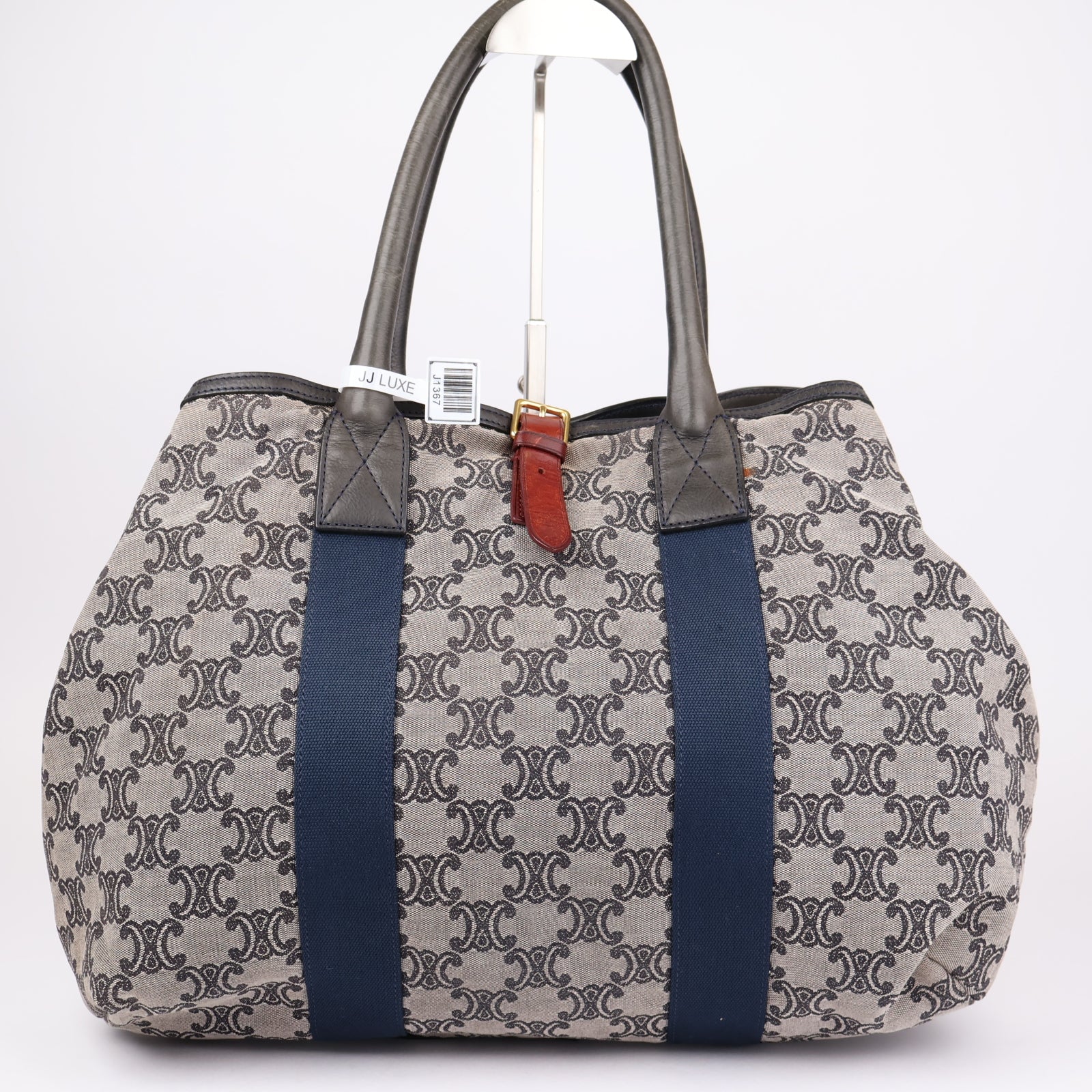 J1367 Céline Triomphe Navy blue Cloth Bag- Pre Owned