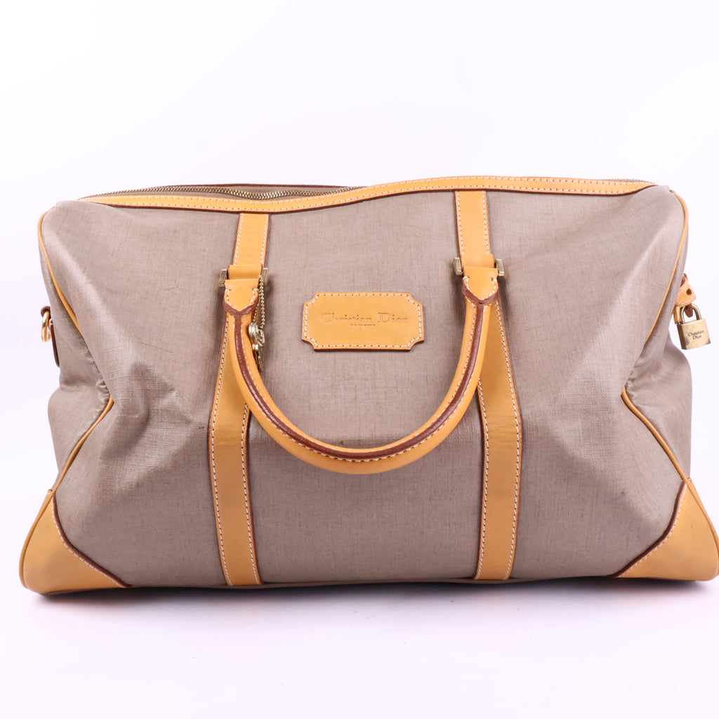 J2919 Christian Dior Traval Bag Boston | Pre-Owned Excellent Canvas, Leather