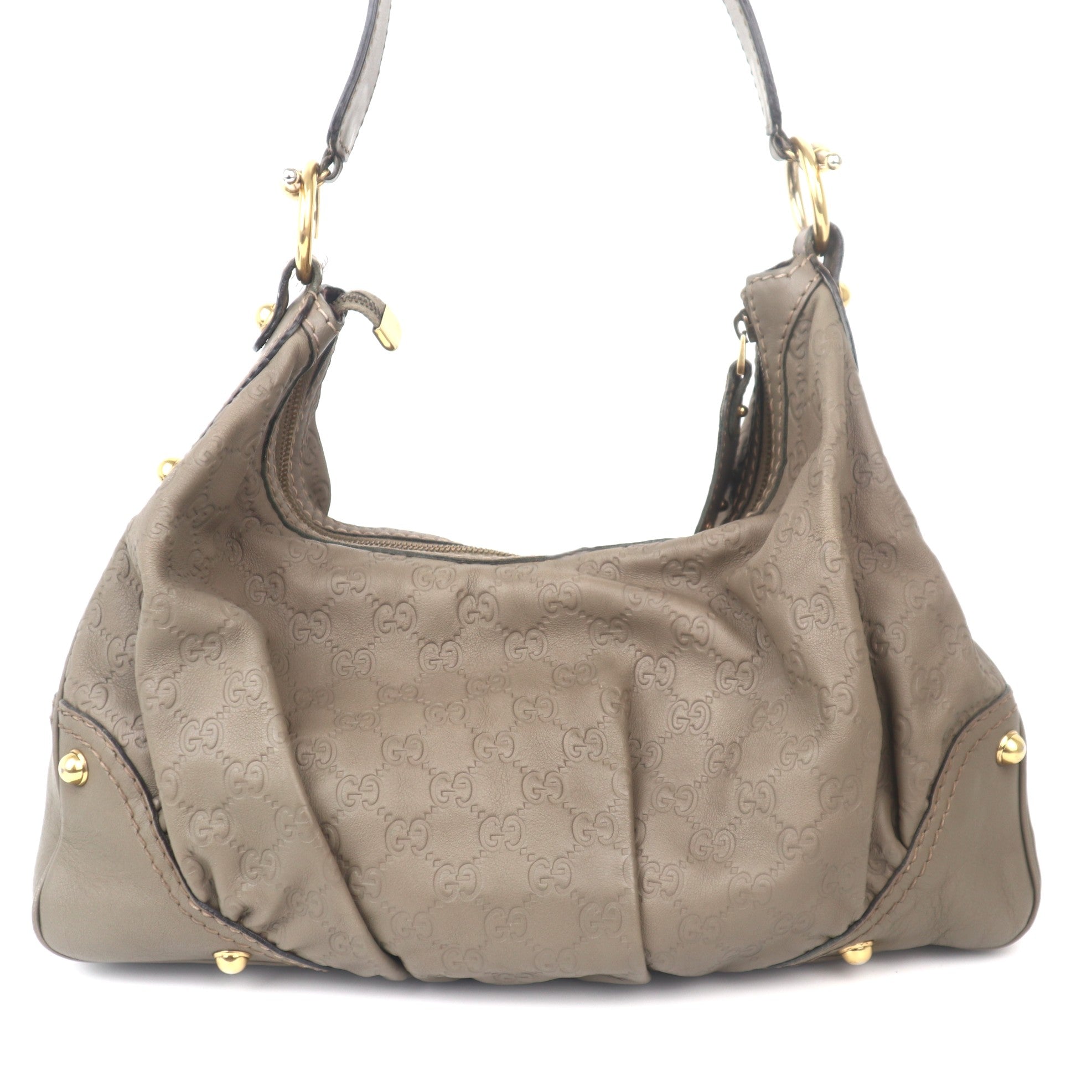 C1104 Gucci Bouvier leather in Grey handbag -Pre Owned