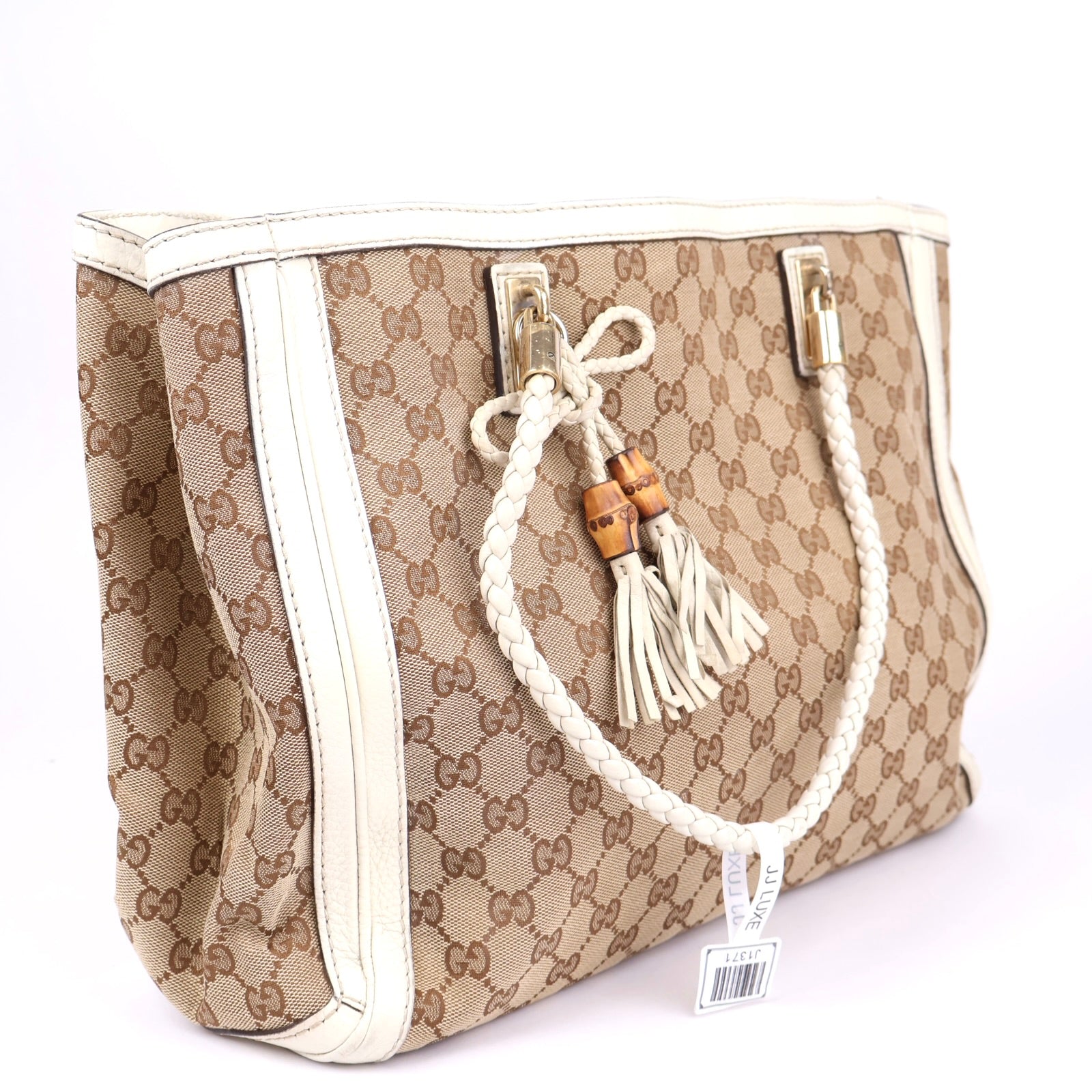 J1371 Gucci Medium GG Canvas Bella Tote Bag- Pre Owned