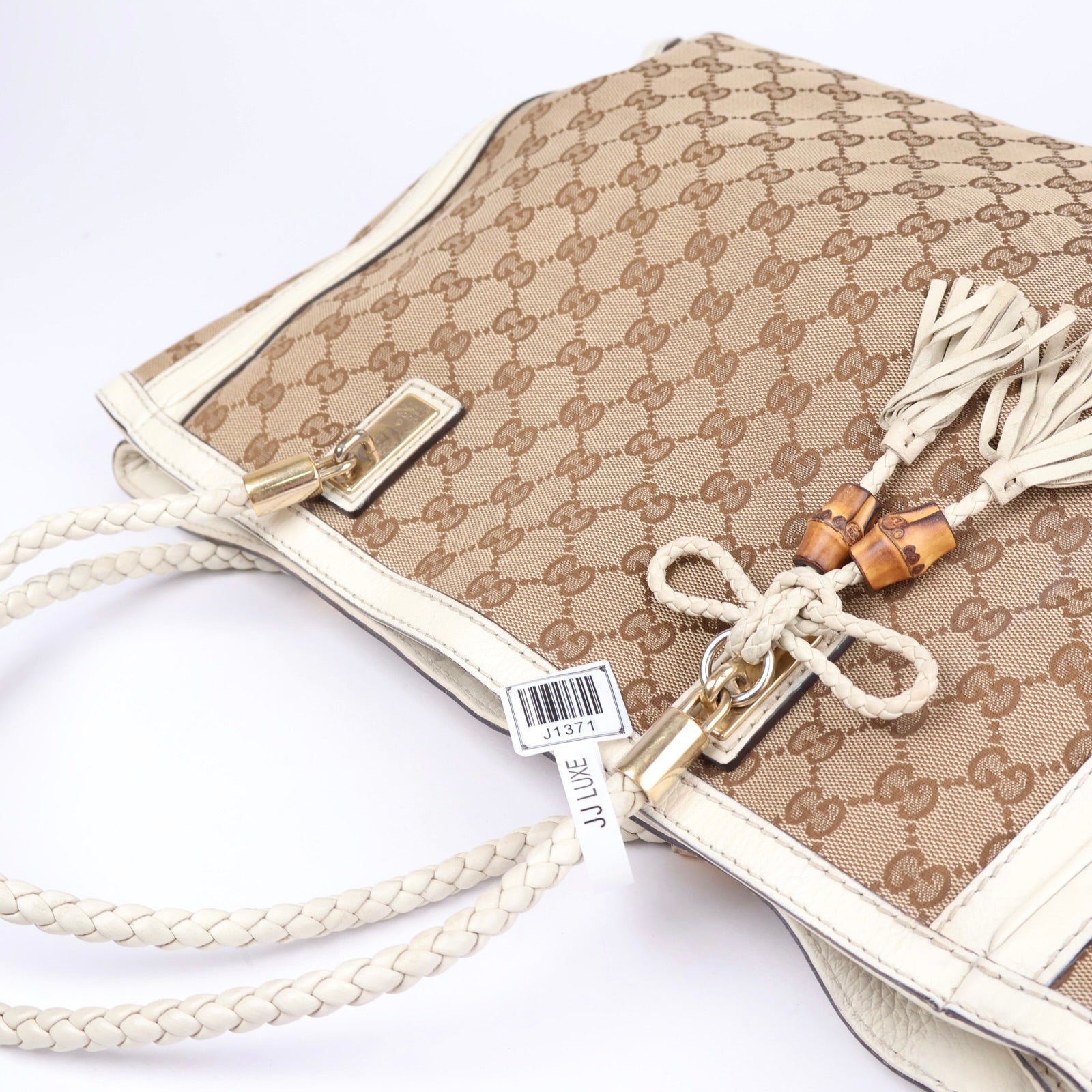 J1371 Gucci Medium GG Canvas Bella Tote Bag- Pre Owned