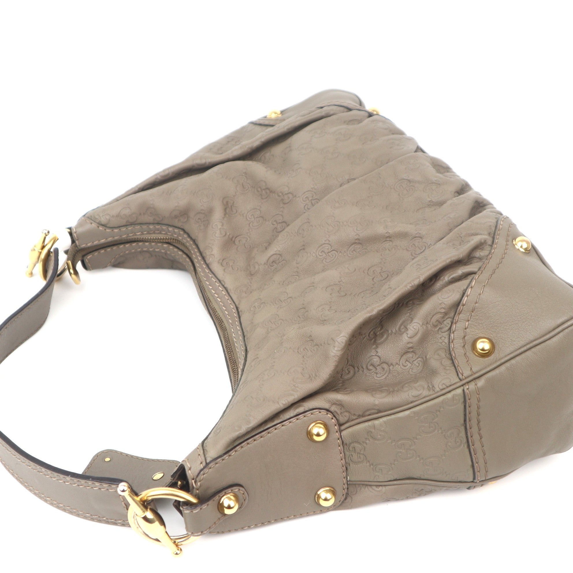 C1104 Gucci Bouvier leather in Grey handbag -Pre Owned