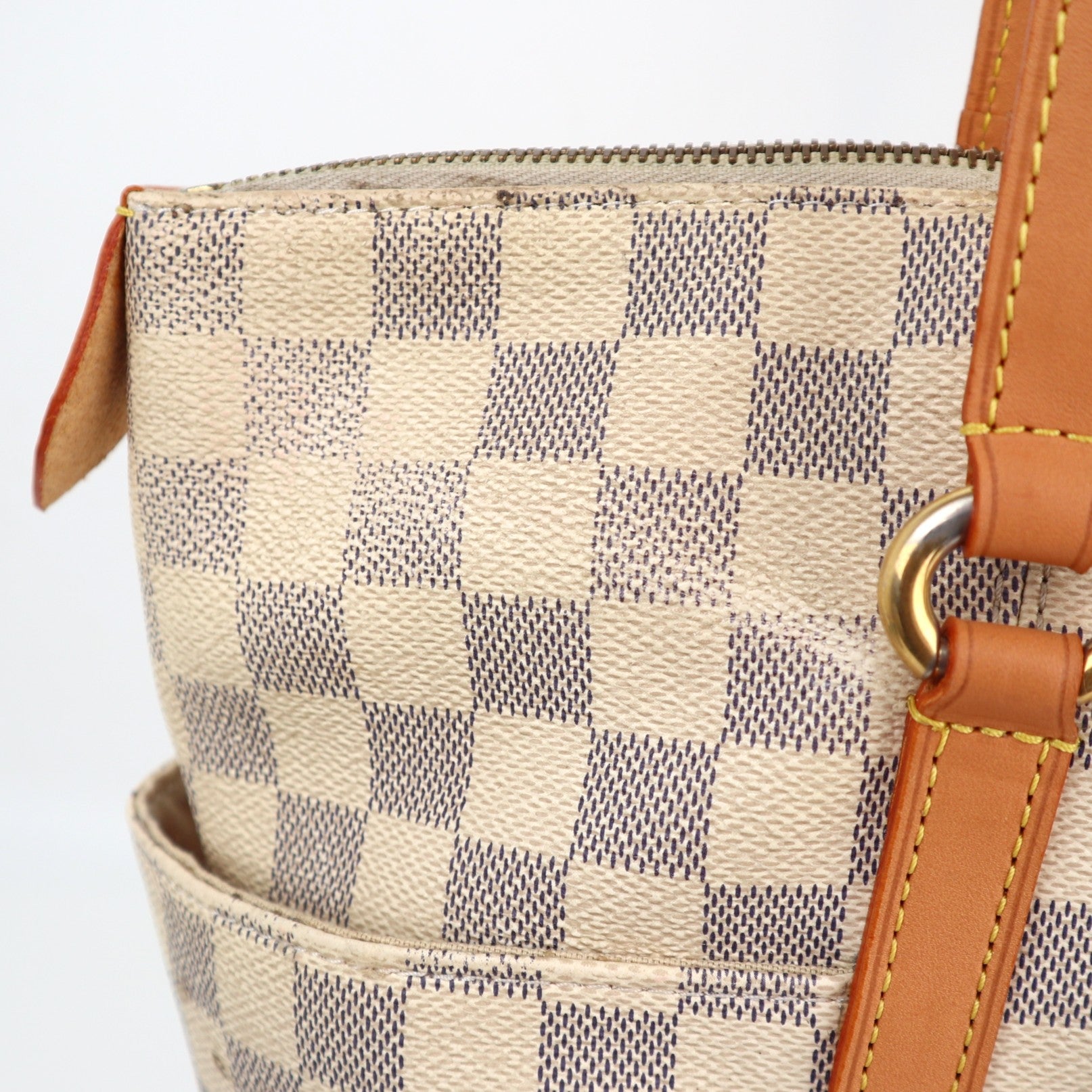 Louis Vuitton Damier Azur Totally Canvas Totally MM Shoulder Bag C1681R# | Pre-Owned Very Good Brown Damier Canvas