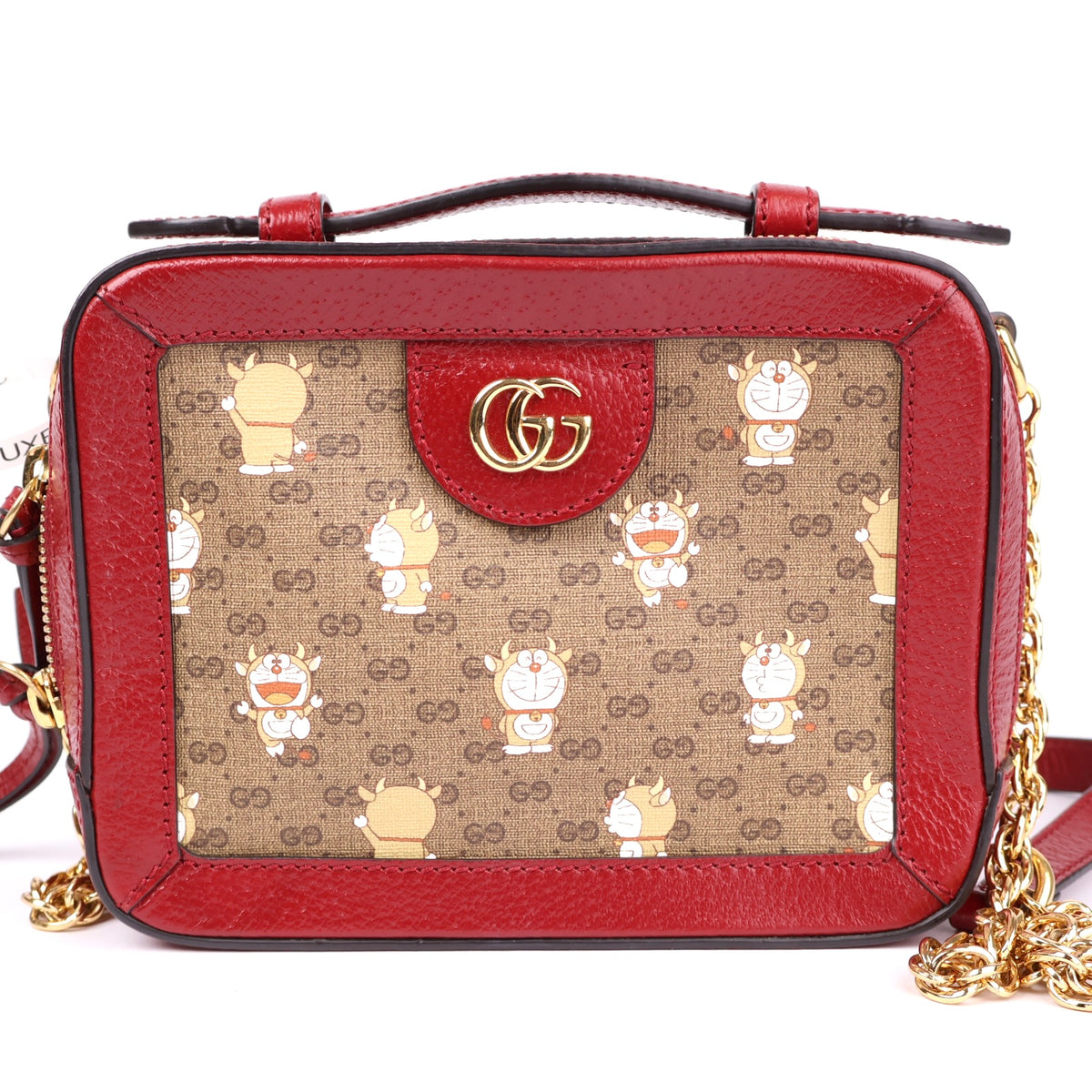 J1372# GUCCI Doraemon X Gucci Coated Canvas Camera Bag- Pre Owned