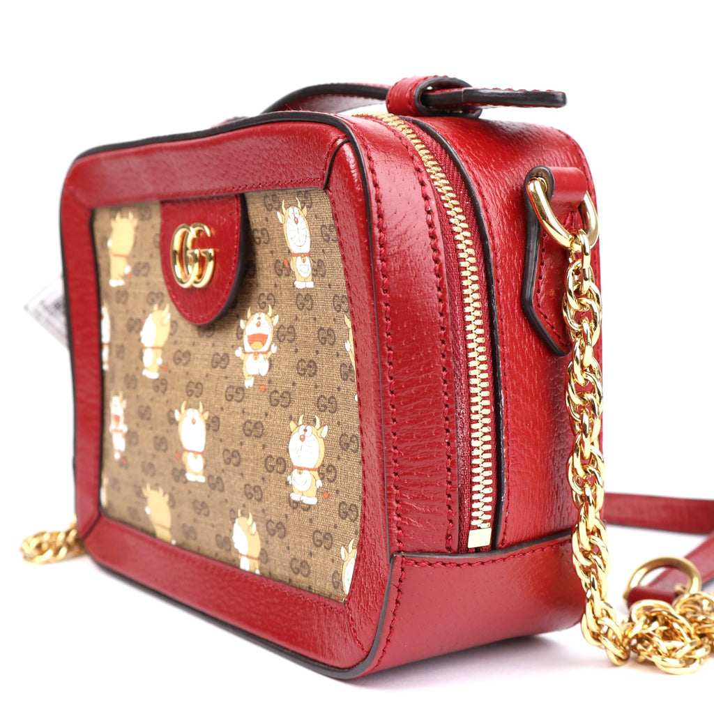 J1372# GUCCI Doraemon X Gucci Coated Canvas Camera Bag- Pre Owned