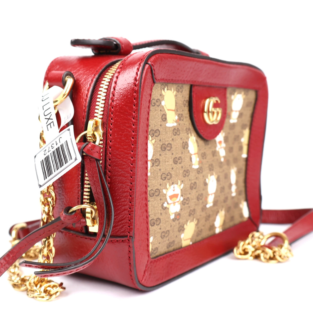 J1372# GUCCI Doraemon X Gucci Coated Canvas Camera Bag- Pre Owned