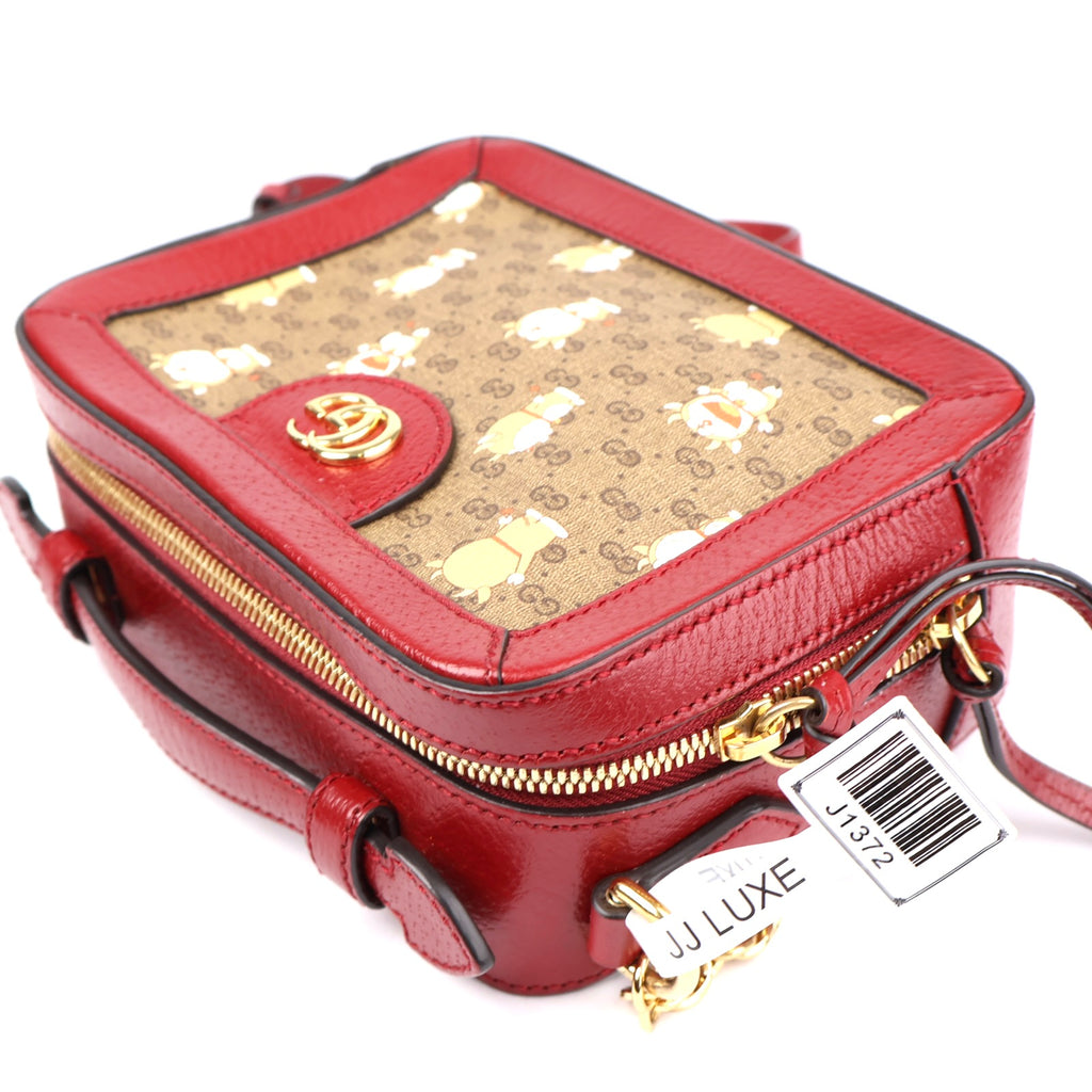 J1372# GUCCI Doraemon X Gucci Coated Canvas Camera Bag- Pre Owned