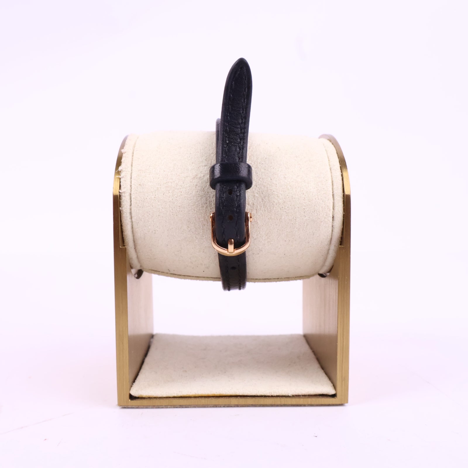 J2885* Hermes Watch Faubourg Watch, Mini Model 15mm | Pre-Owned Black / Yellow Gold / White Yellow Gold; Barenia Calfskin