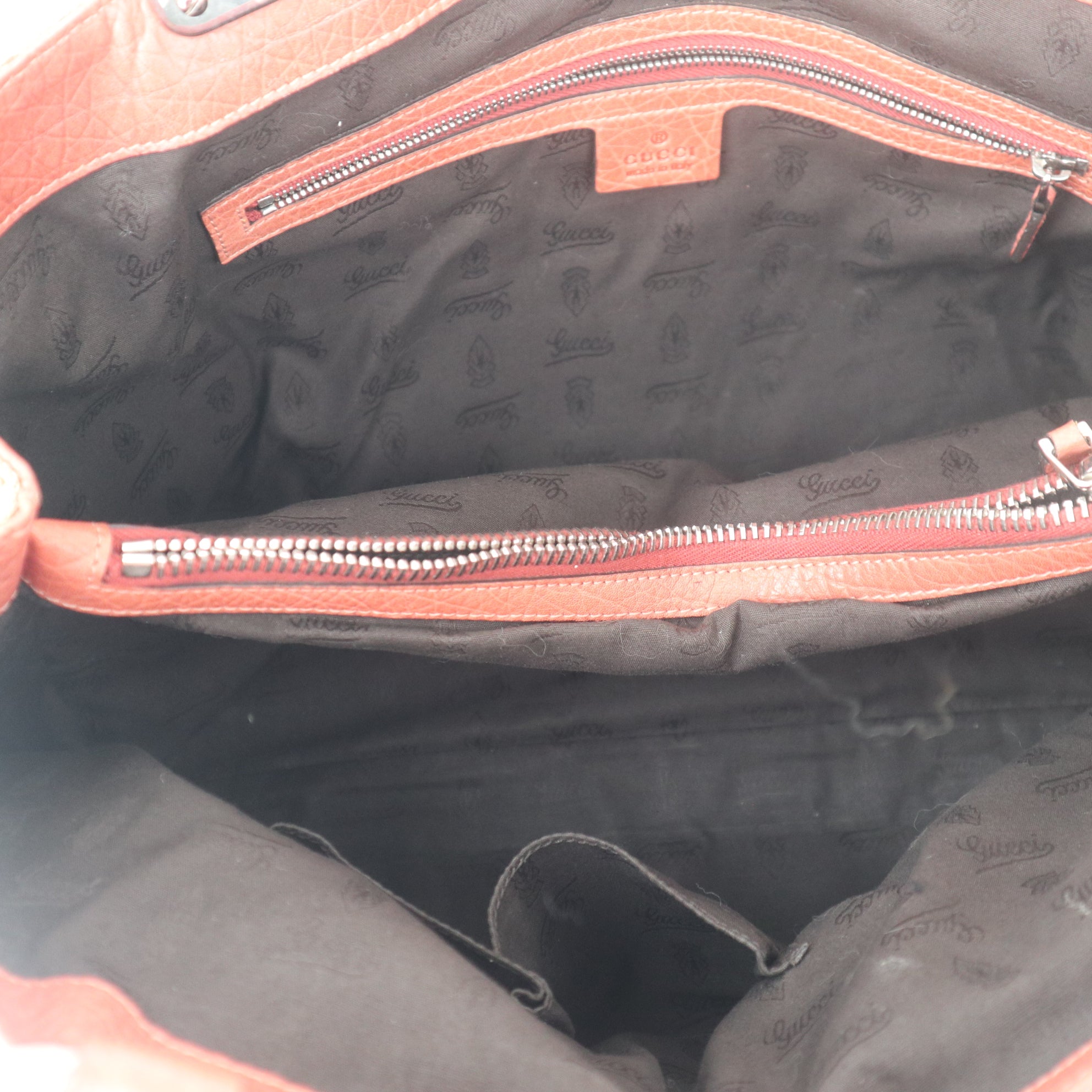 C1105 Gucci GG Pattern Jacquard Bamboo Handle Tote Bag-Pre Owned