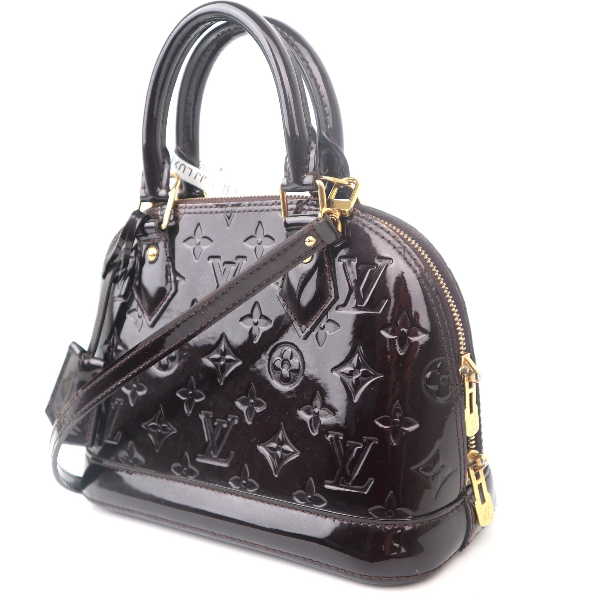 C1106 Louis Vuitton Amarante Monogram Vernis Alma BB Bag -Pre Owned