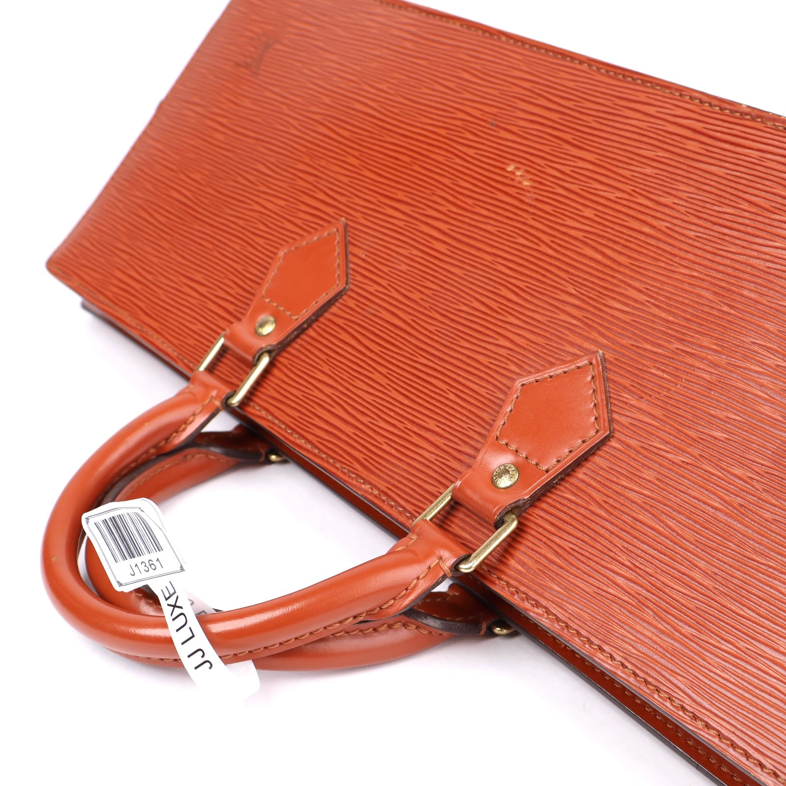 J1361 Louis Vuitton Rust brown Epi Leather Sac Triangle Tricot Bag- Pre Owned