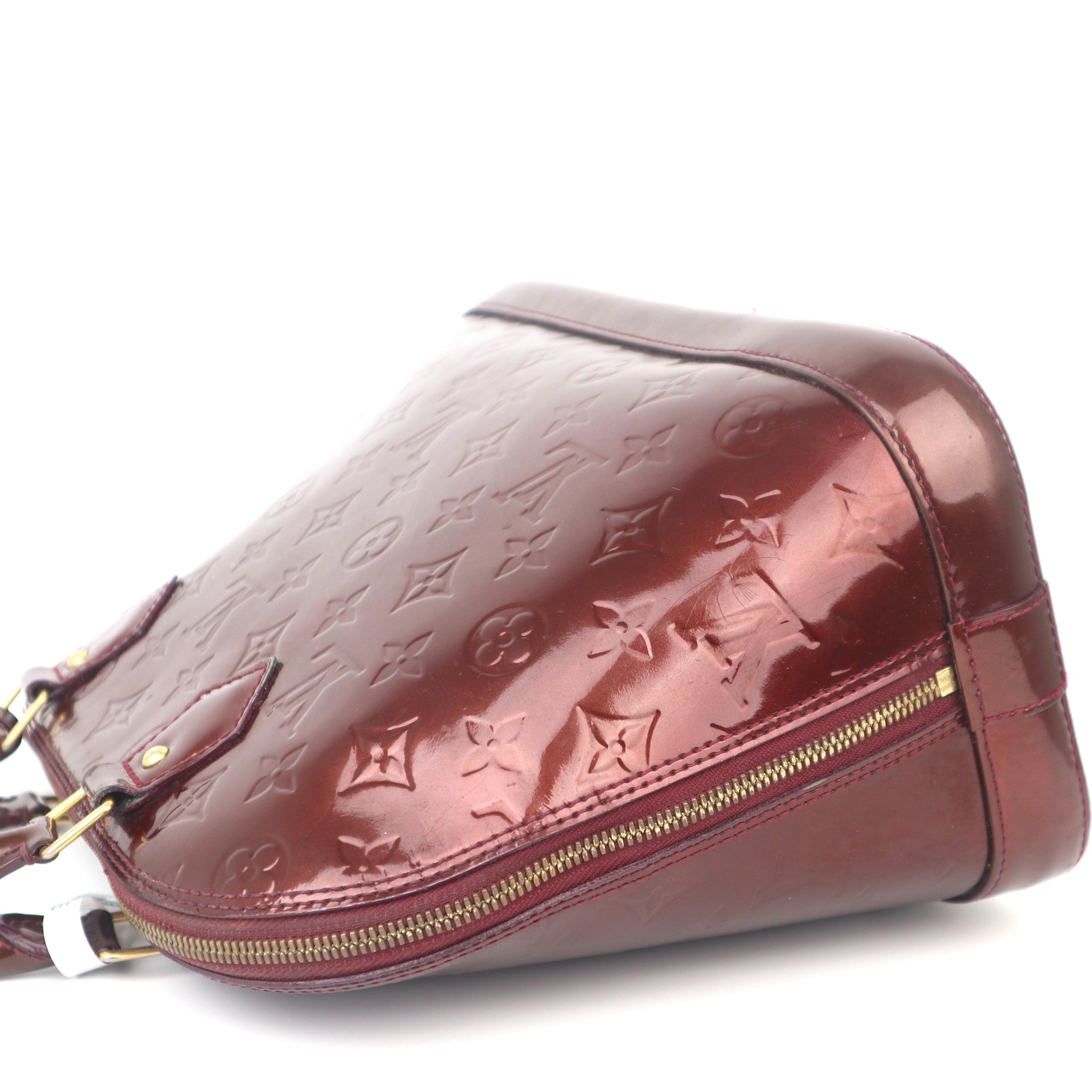 C1107 Louis Vuitton Amarante Monogram Vernis Alma PM Bag-Pre Owned