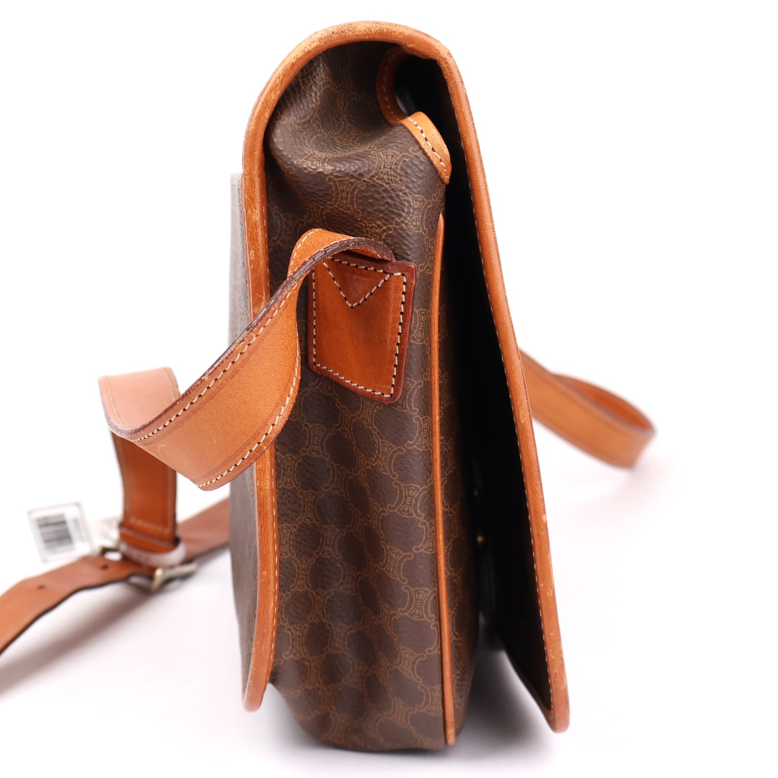 J1358 Céline Macadam Shoulder Bag Brown Leather- Pre Owned