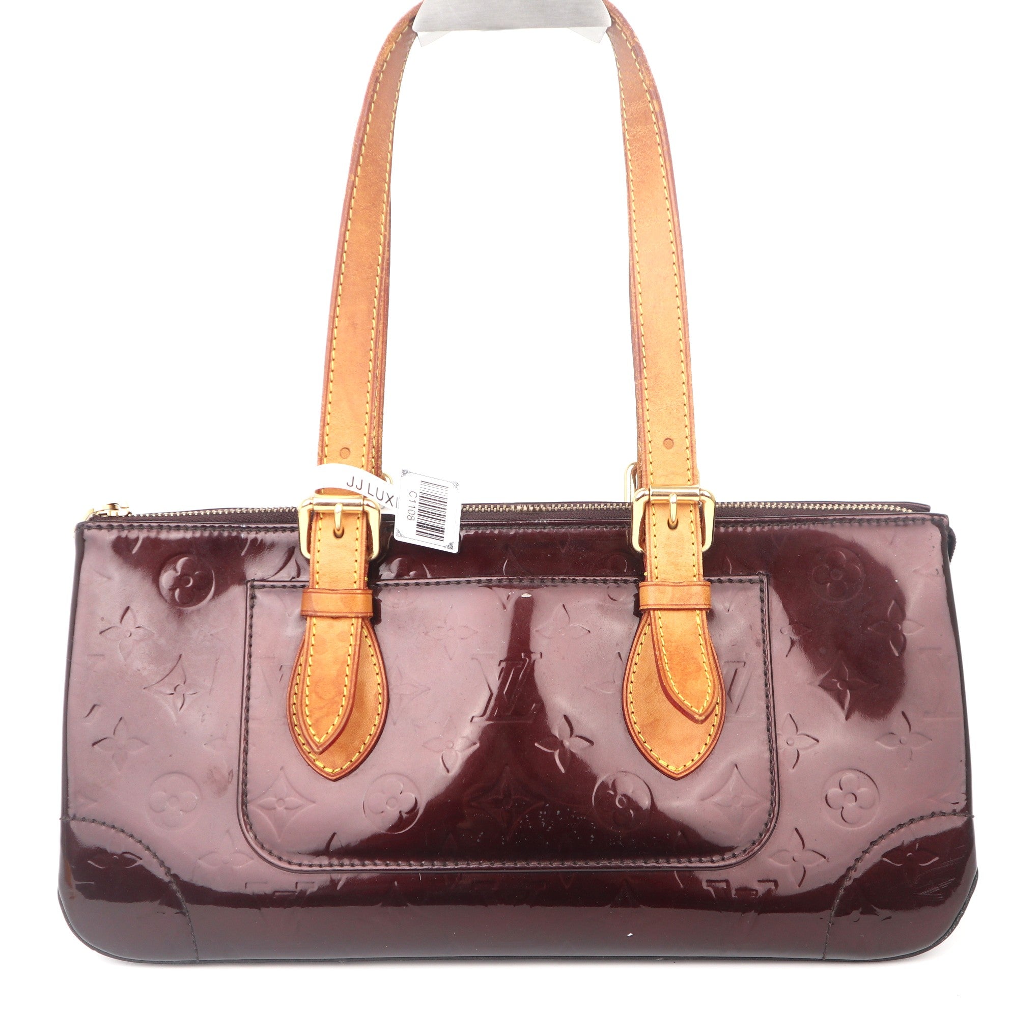C1108 Louis Vuitton Amarante Monogram Vernis Rosewood Avenue Shoulder Bag-Pre Owned