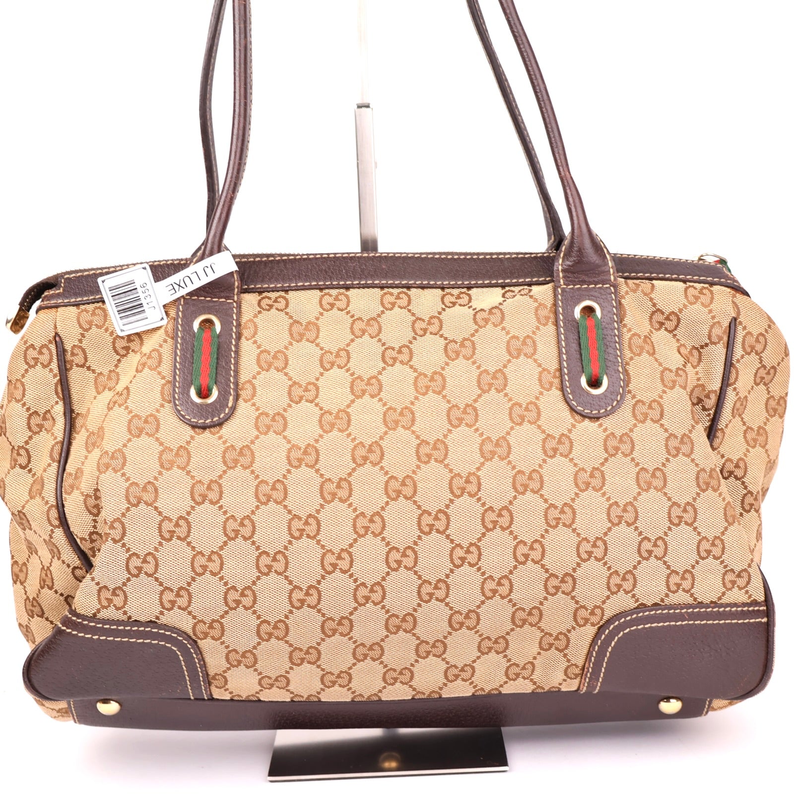 J1356 Gucci Beige GG Canvas Princy XL Tote Bag- Pre Owned