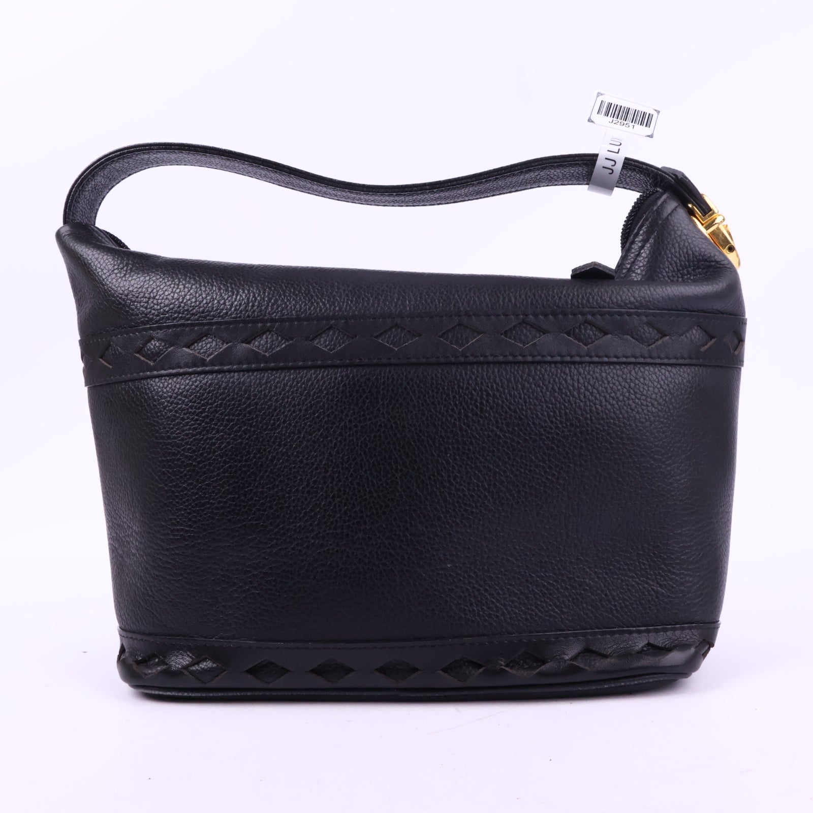 J2951 Saint Laurent Top Handle Bag Black Leather vanity Style hand Bag | Pre-Owned Black Leather