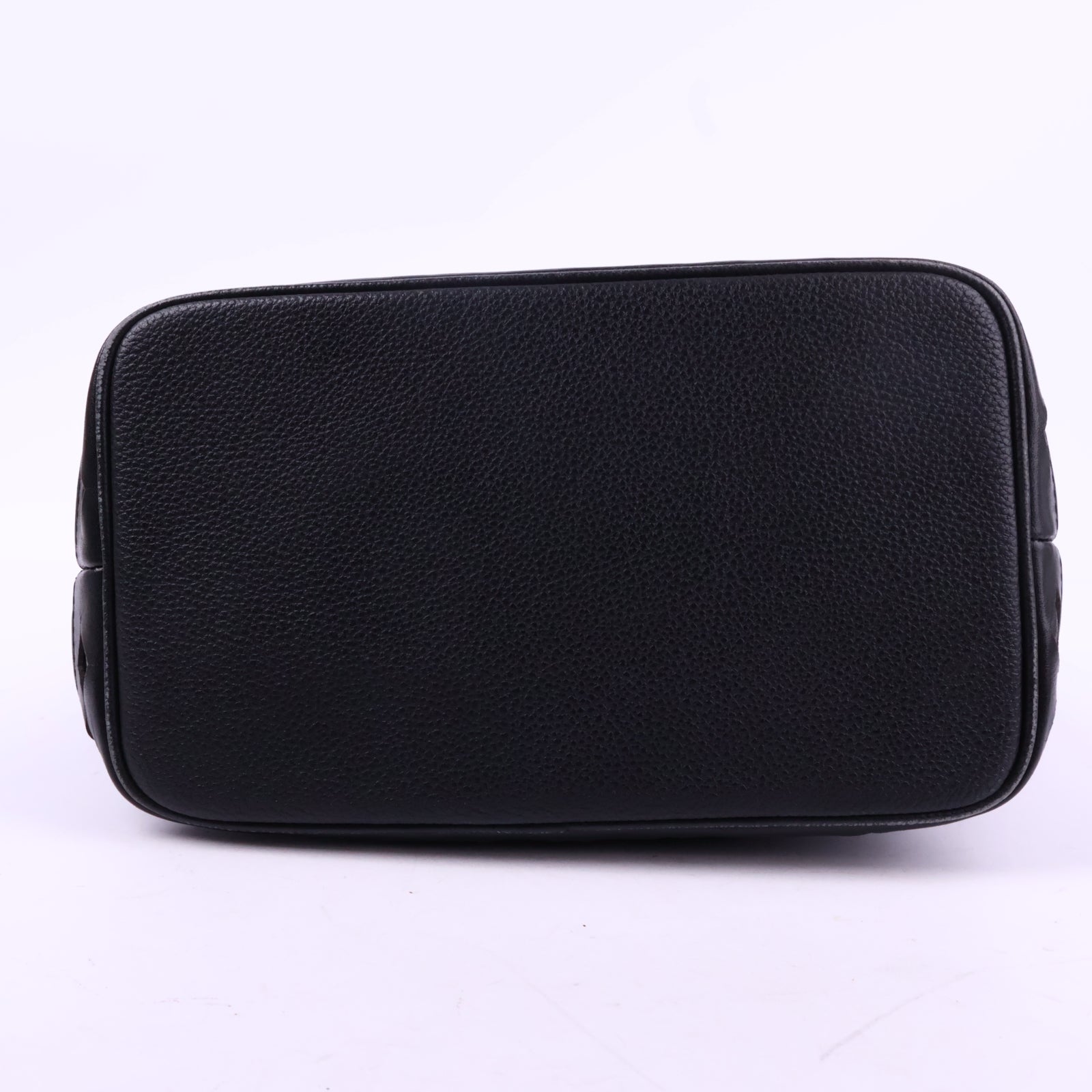 J2951 Saint Laurent Top Handle Bag Black Leather vanity Style hand Bag | Pre-Owned Black Leather