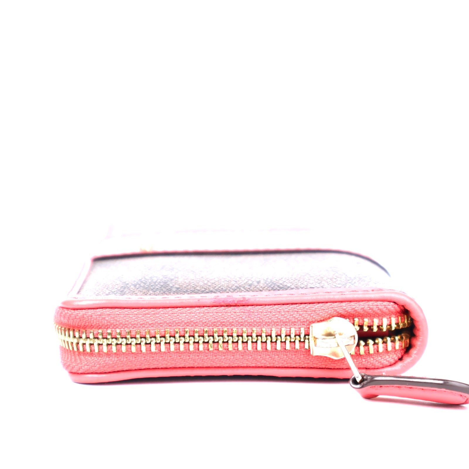 J1347 Coach Wallet Pink Leather and Signature Canvas- Pre Owned