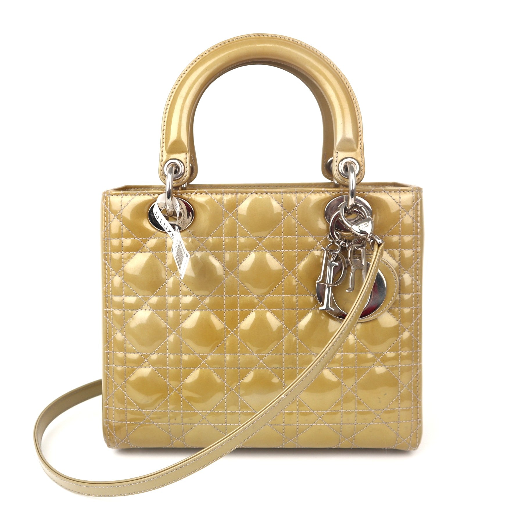 C1113 Christian Dior Patent Cannage Medium Lady Dior – Pre Owned