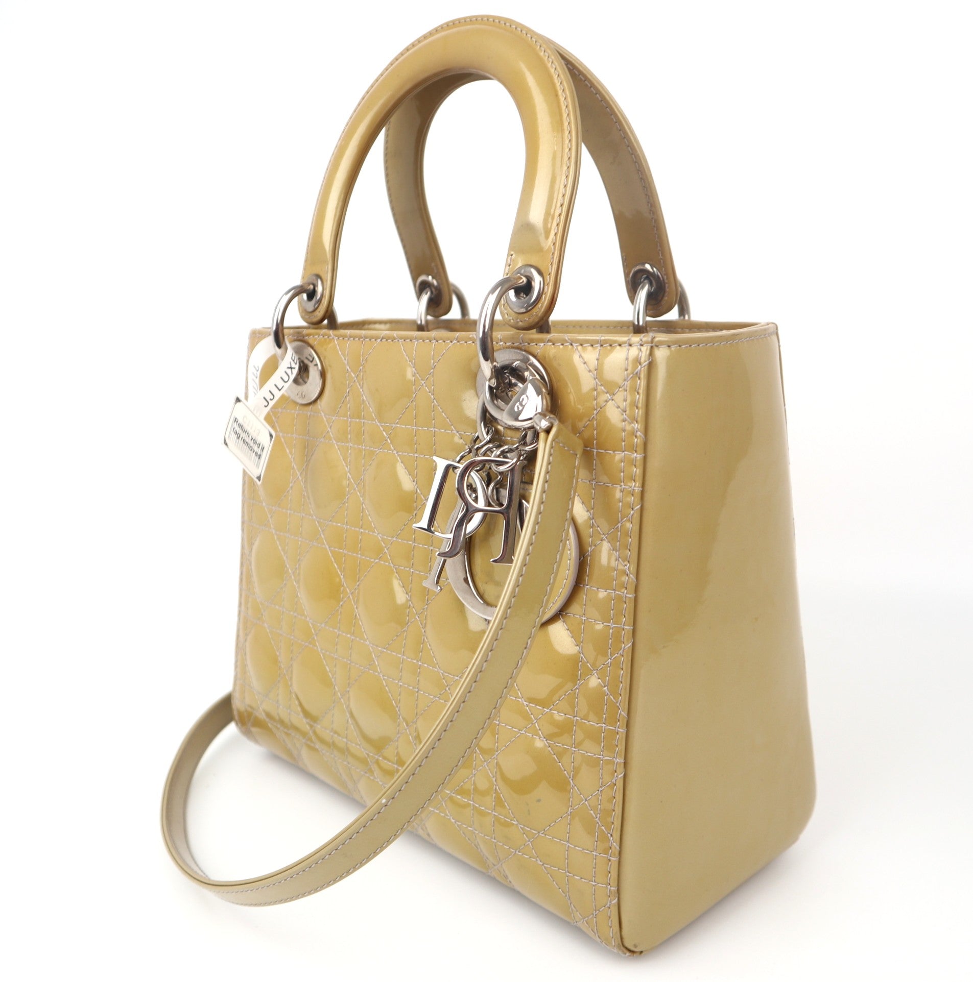 C1113 Christian Dior Patent Cannage Medium Lady Dior – Pre Owned