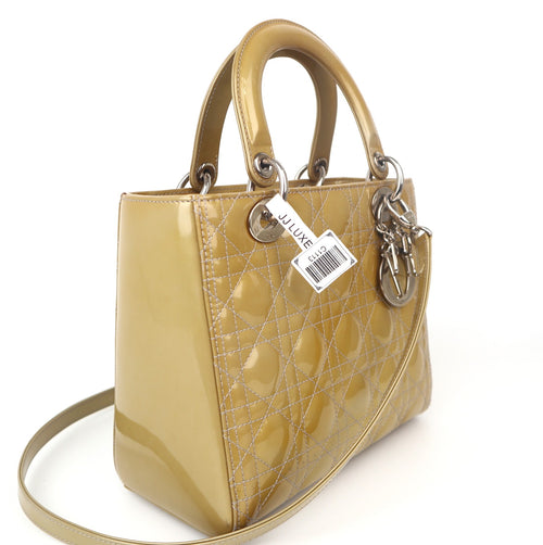 C1113 Christian Dior Patent Cannage Medium Lady Dior – Pre Owned