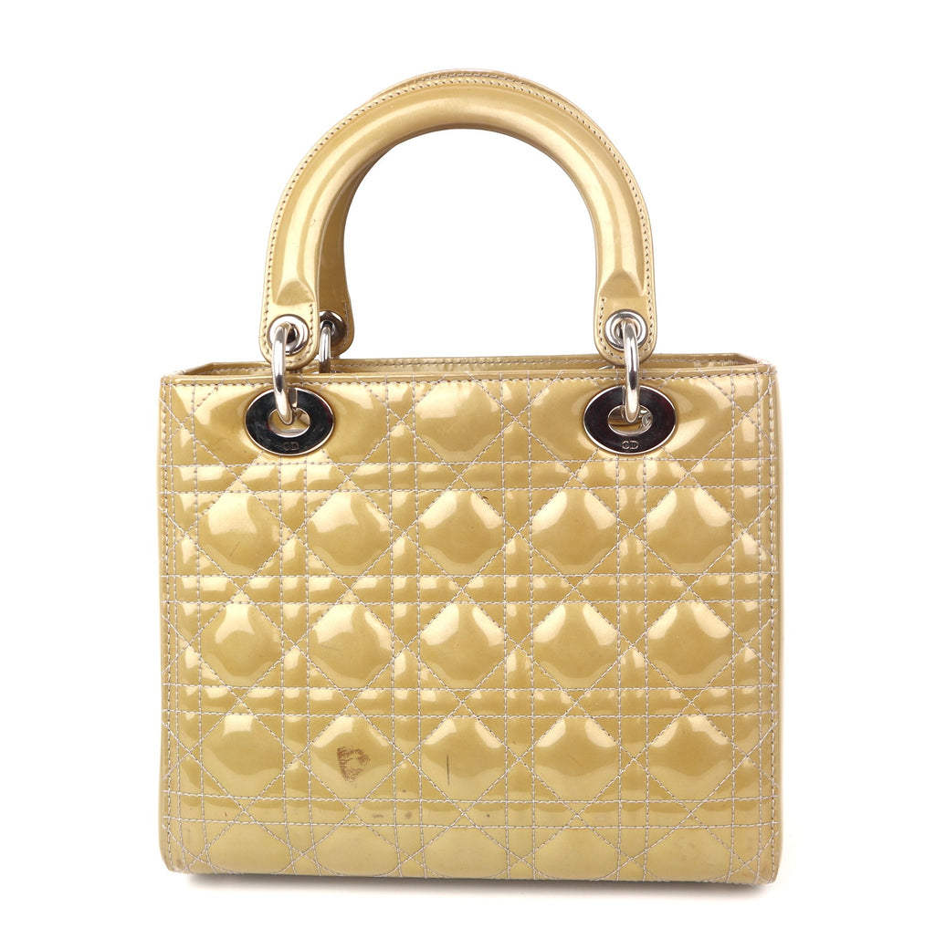 C1113 Christian Dior Patent Cannage Medium Lady Dior – Pre Owned
