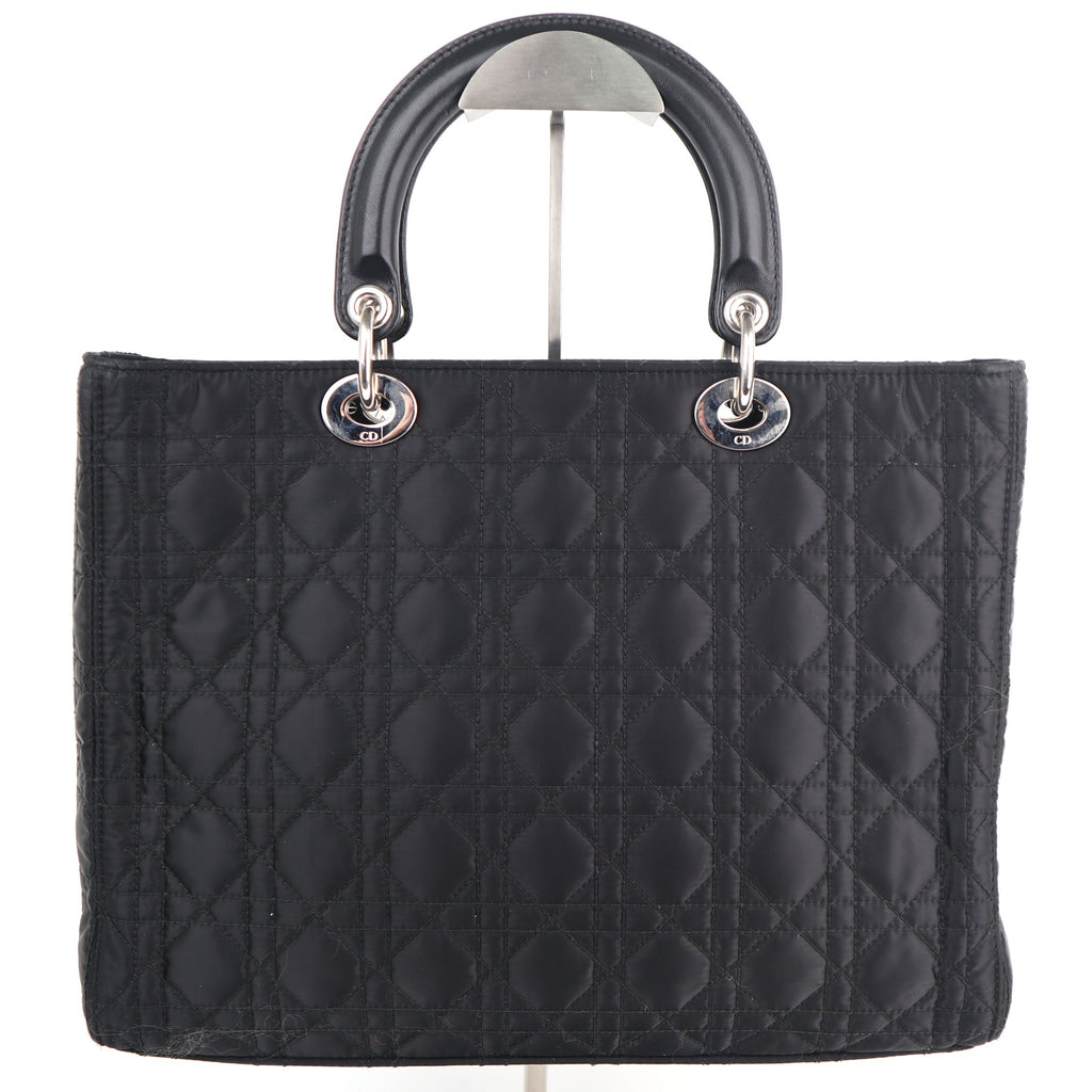 C2562 Christian Dior Tote Bag Lady Dior Nylon Black | Pre-Owned Excellent Black Nylon