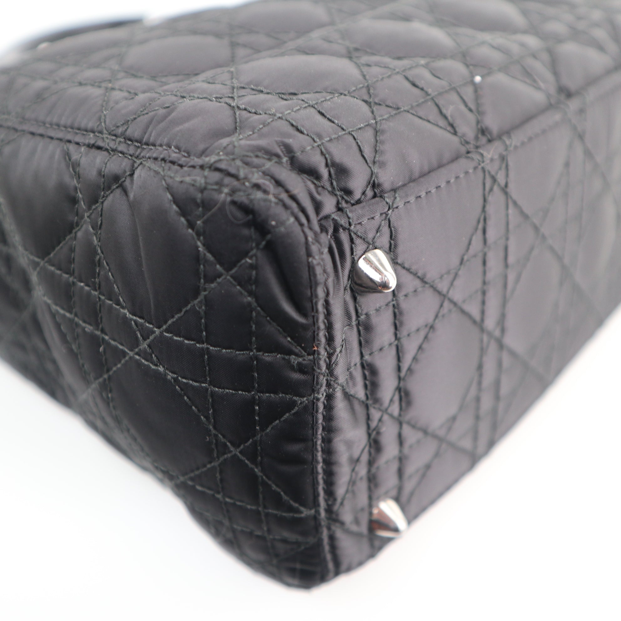 C2562 Christian Dior Tote Bag Lady Dior Nylon Black | Pre-Owned Excellent Black Nylon