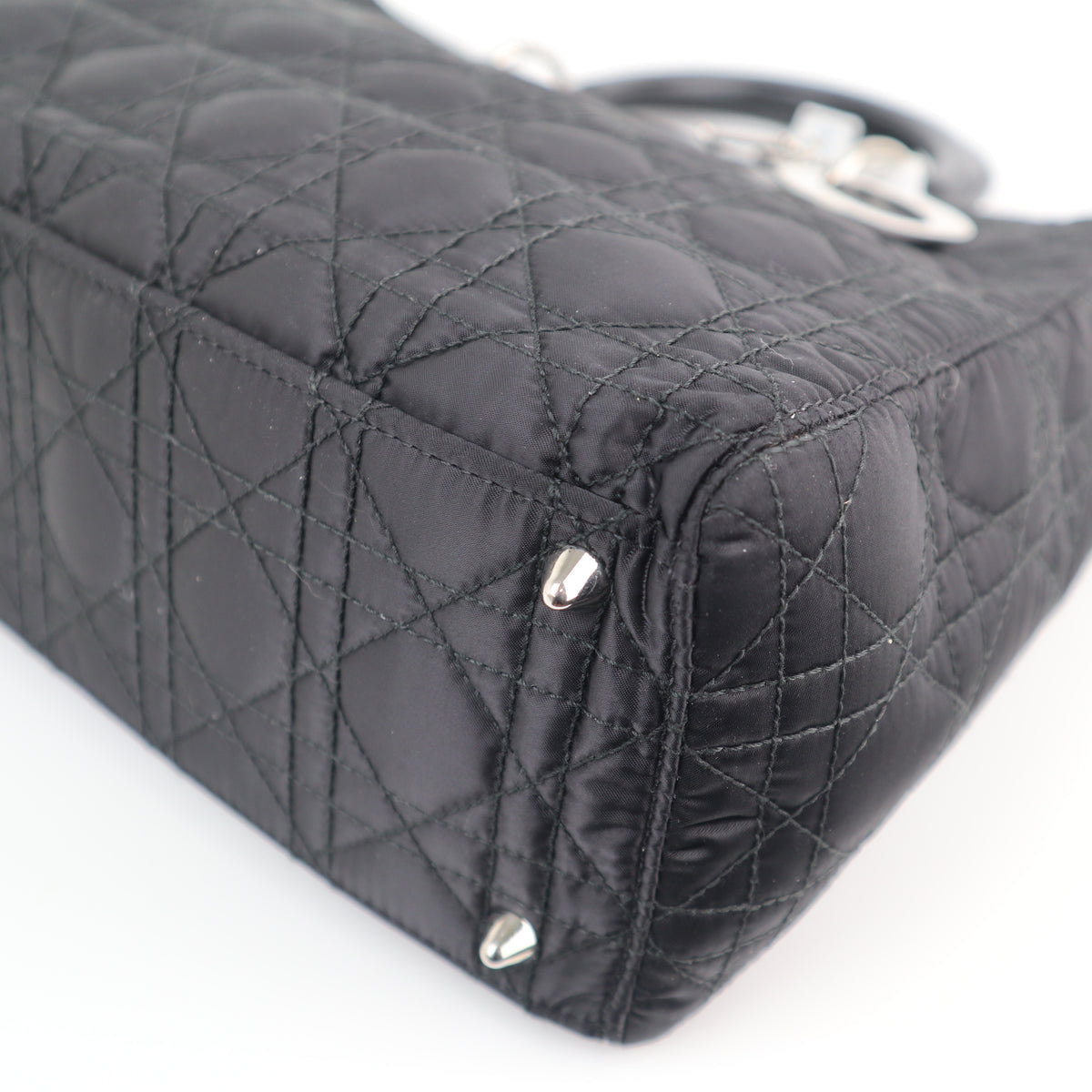 C2562 Christian Dior Tote Bag Lady Dior Nylon Black | Pre-Owned Excellent Black Nylon
