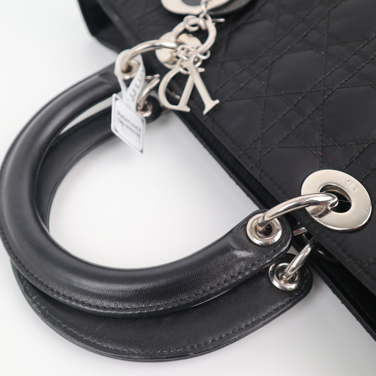 C2562 Christian Dior Tote Bag Lady Dior Nylon Black | Pre-Owned Excellent Black Nylon