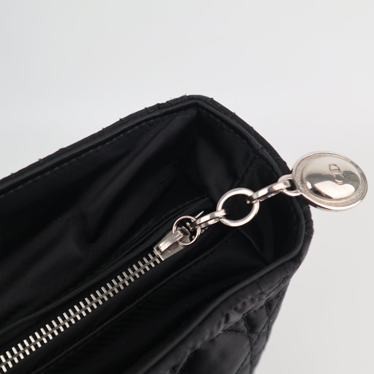 C2562 Christian Dior Tote Bag Lady Dior Nylon Black | Pre-Owned Excellent Black Nylon