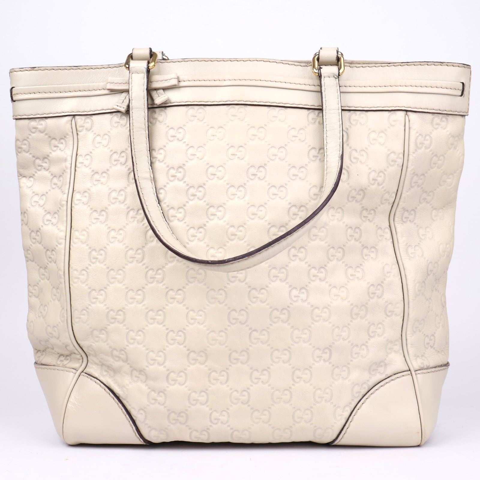 J1346 Gucci Brown Guccissima Mayfair Tote Beige- Pre Owned