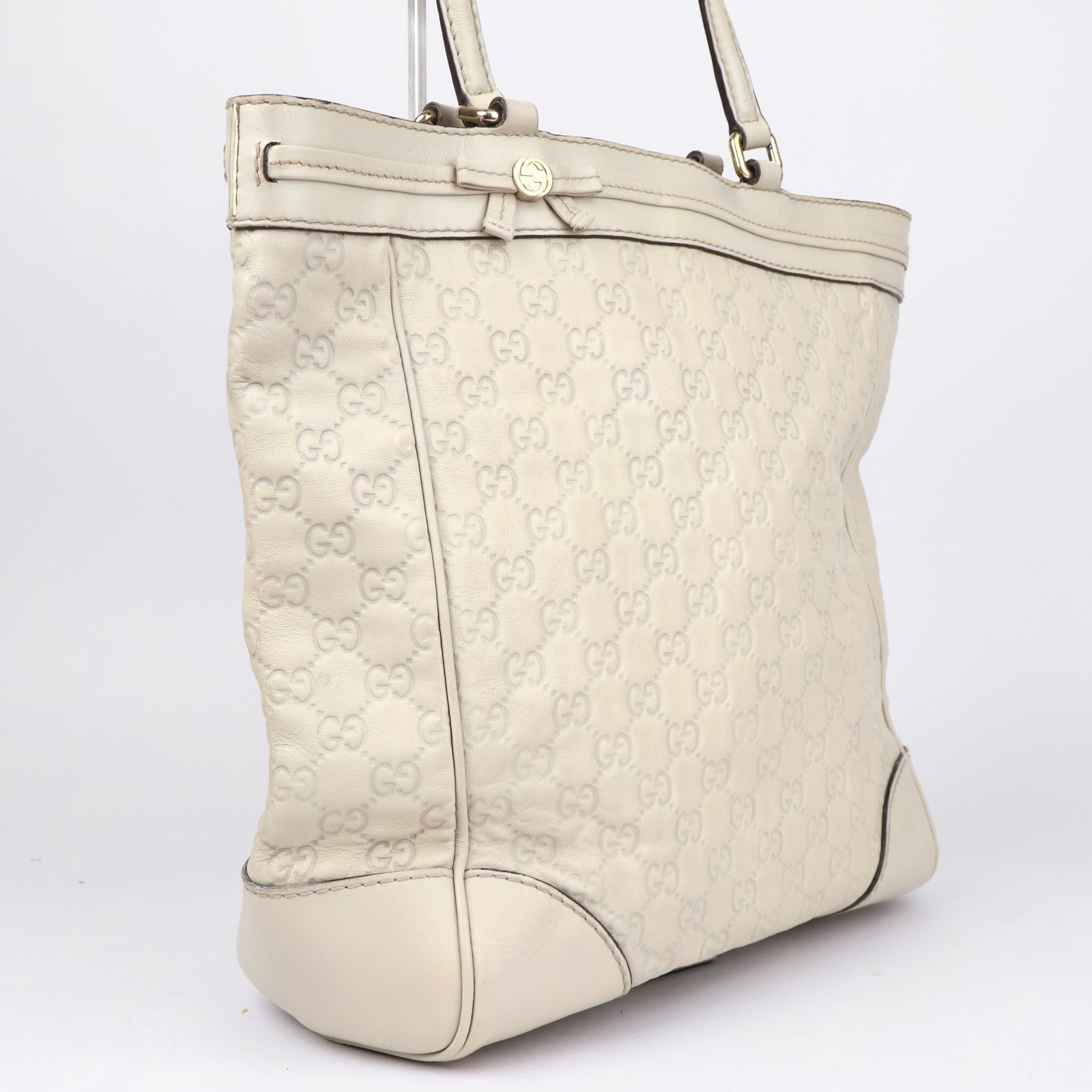 J1346 Gucci Brown Guccissima Mayfair Tote Beige- Pre Owned
