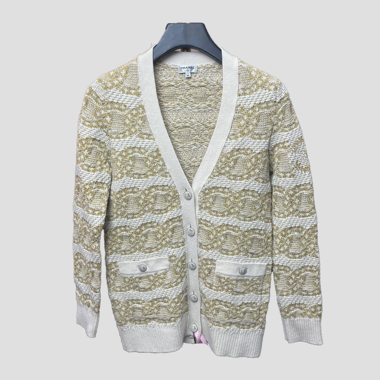 Chanel Cashmere Sweater with Logo- 99% new