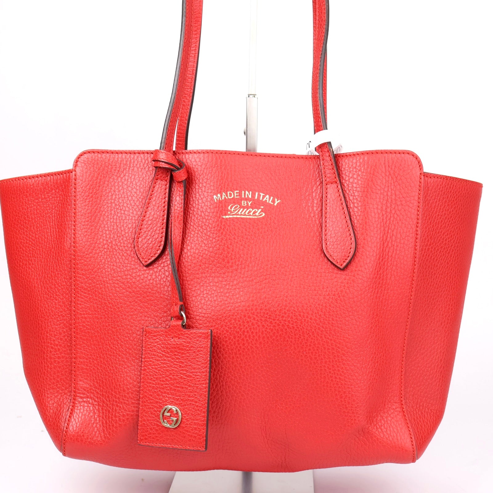 J1345 Gucci Medium Leather Swing Tote Bag- Pre Owned