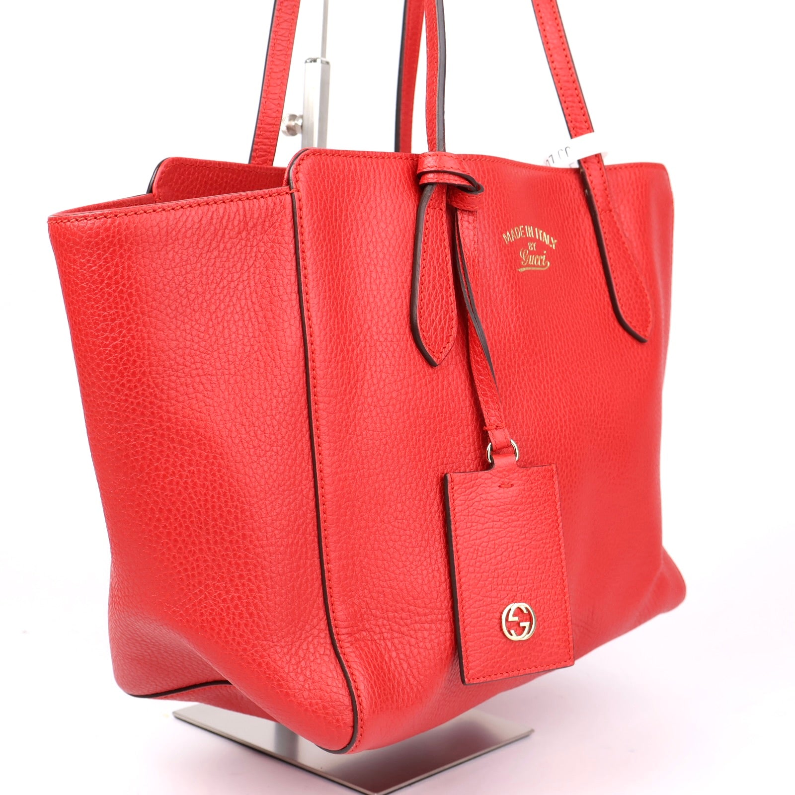 J1345 Gucci Medium Leather Swing Tote Bag- Pre Owned