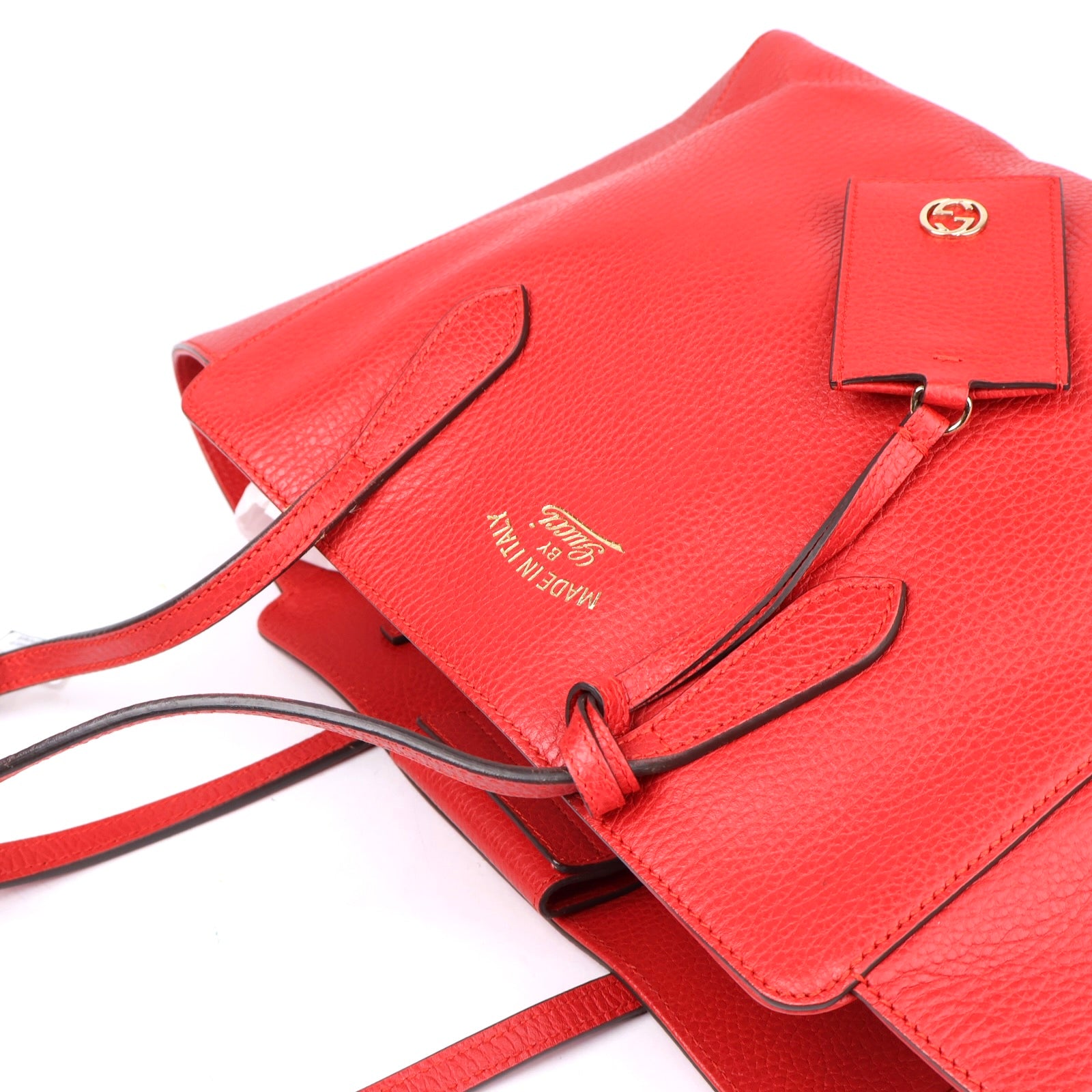 J1345 Gucci Medium Leather Swing Tote Bag- Pre Owned