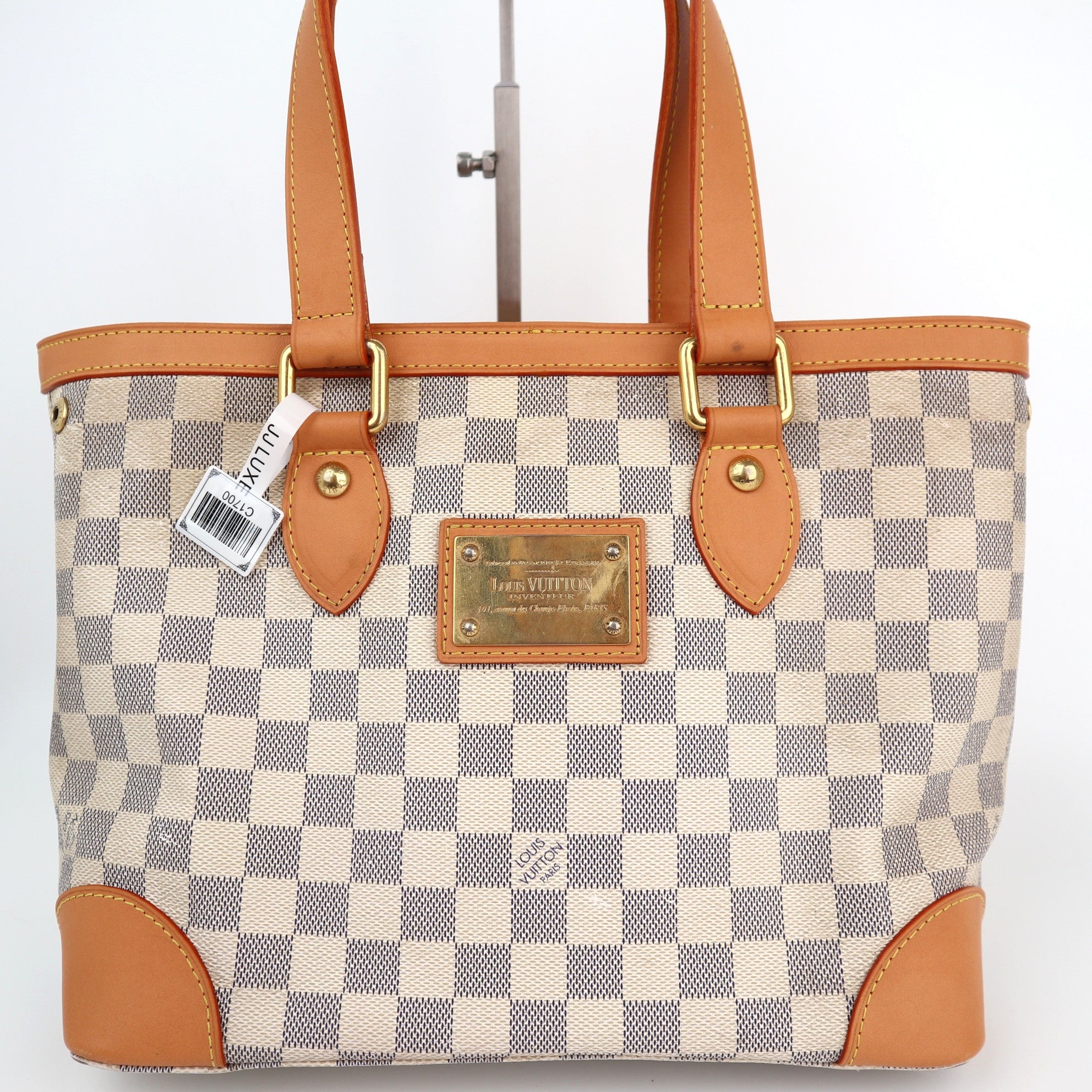 Louis Vuitton Hampstead PM Damier Azur Shoulder Bag C1700R | Pre-Owned Excellent Brown Damier Canvas