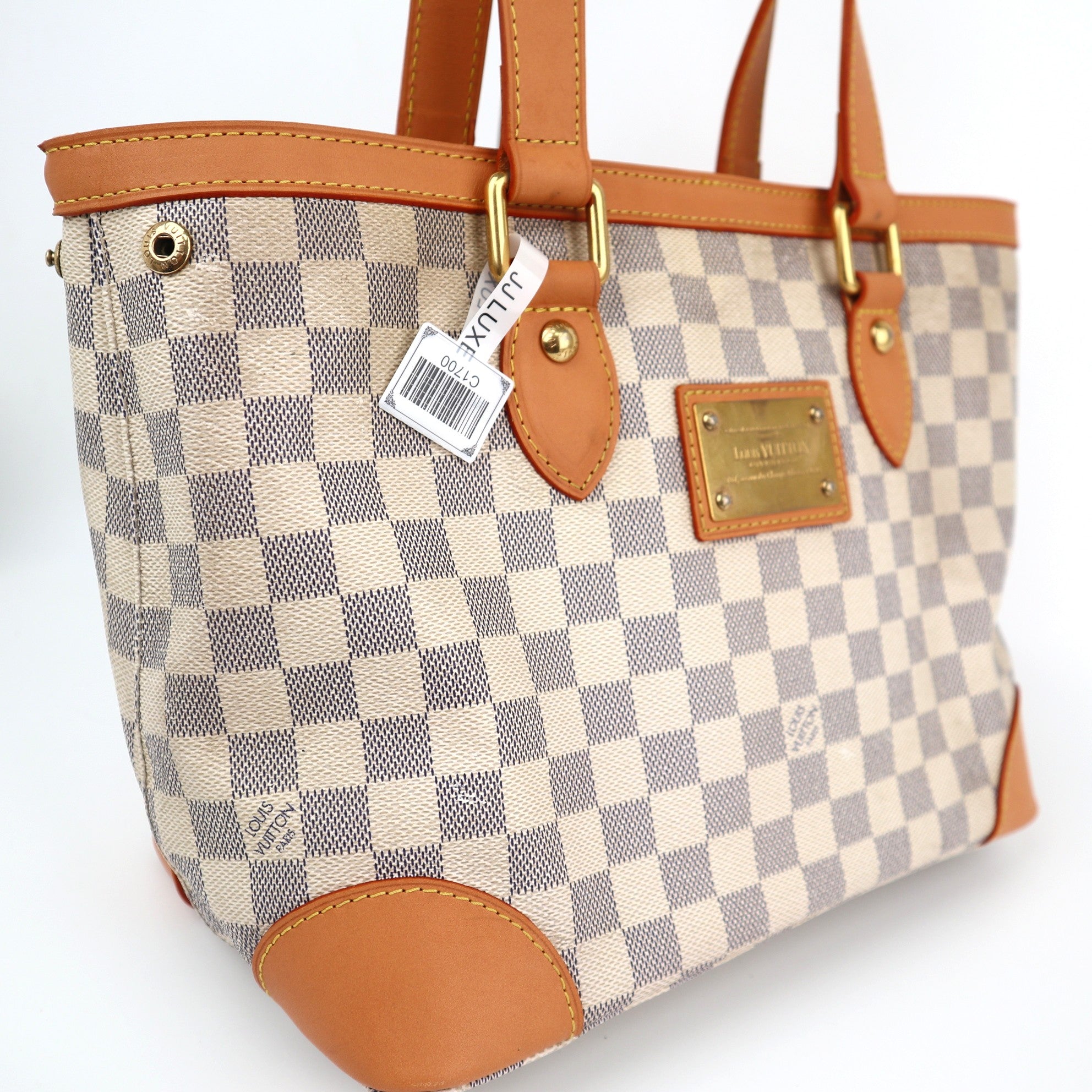 Louis Vuitton Hampstead PM Damier Azur Shoulder Bag C1700R | Pre-Owned Excellent Brown Damier Canvas