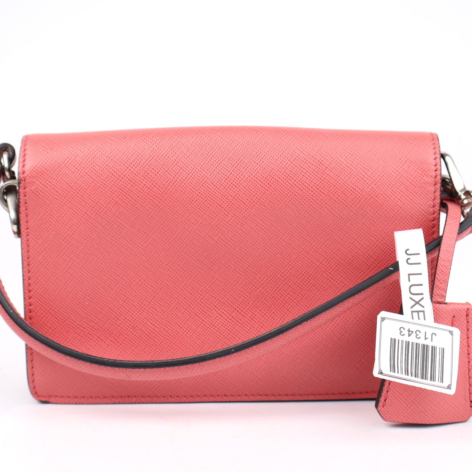 J1343 PRADA Pink Leather Saffiano Shoulder Bag- Pre Owned
