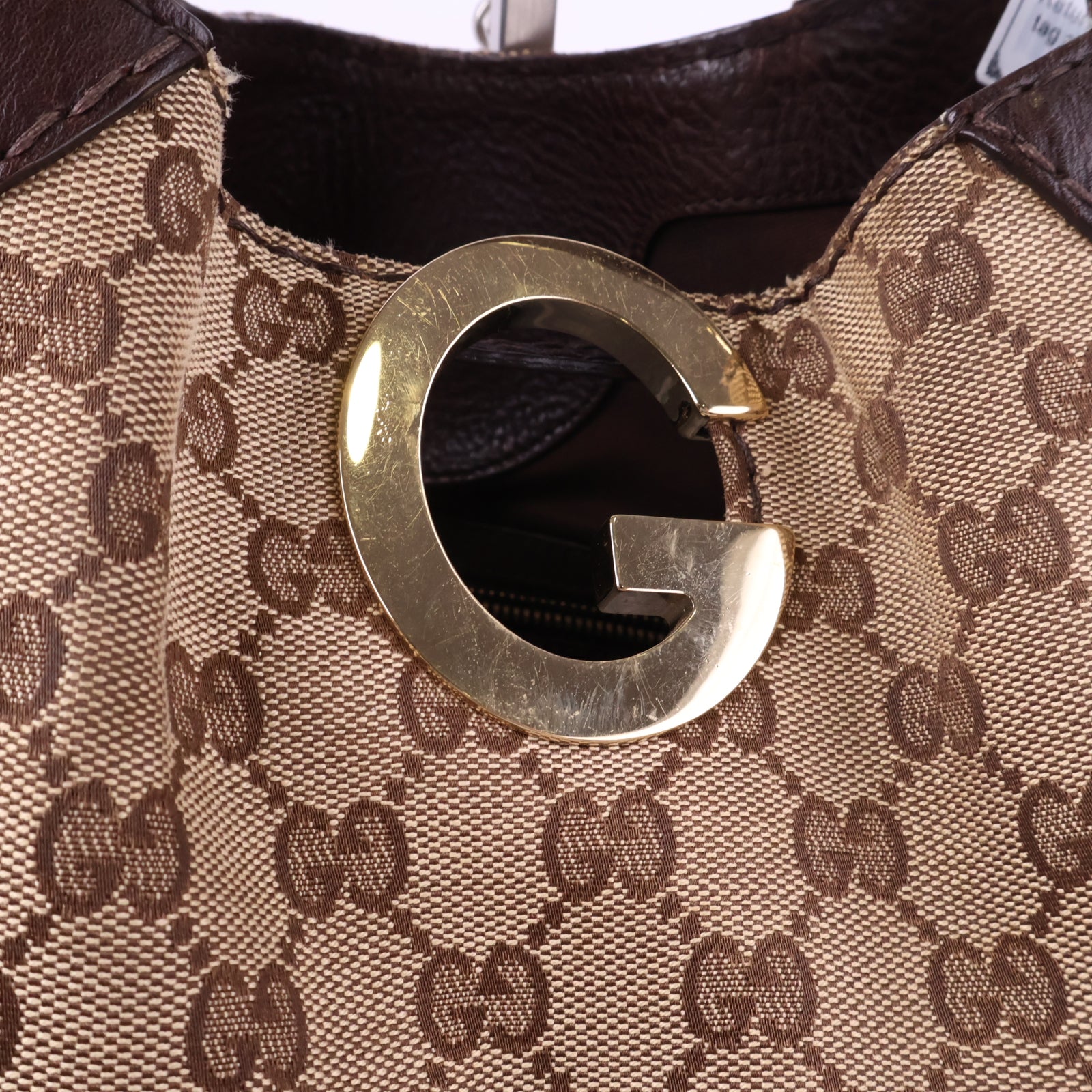 J2874 Gucci Shoulder Bag Charlotte cloth satchel | Pre-Owned Canvas, Leather