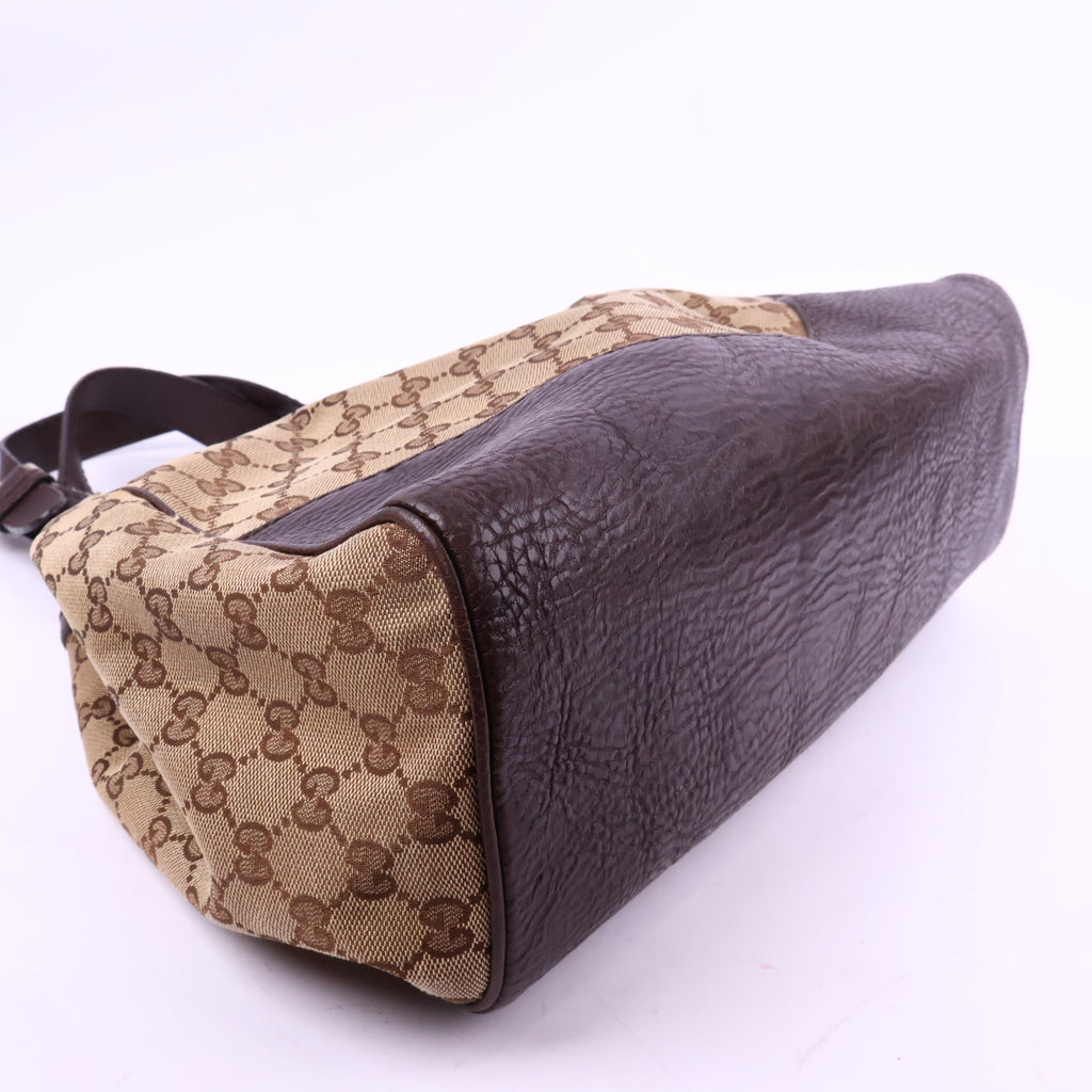 J2874 Gucci Shoulder Bag Charlotte cloth satchel | Pre-Owned Canvas, Leather