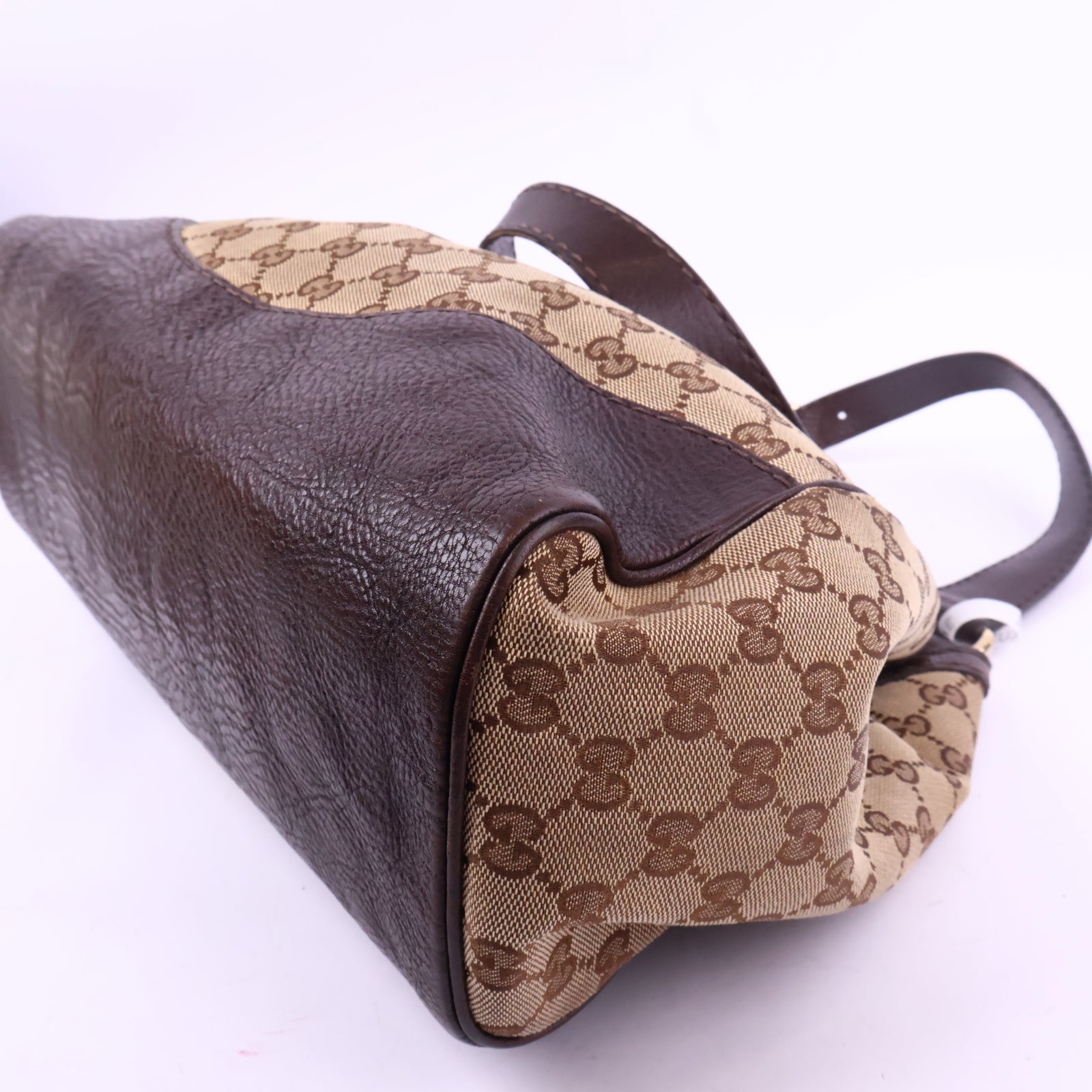 J2874 Gucci Shoulder Bag Charlotte cloth satchel | Pre-Owned Canvas, Leather