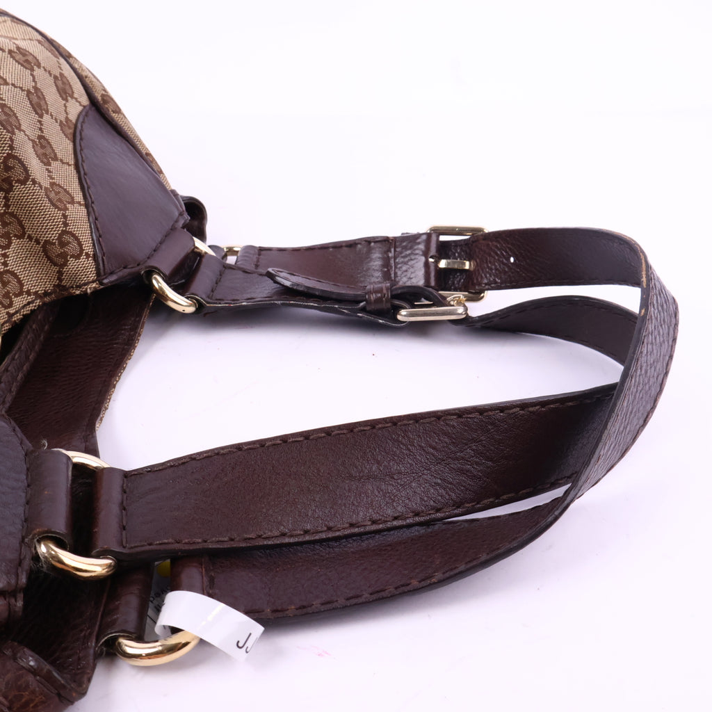 J2874 Gucci Shoulder Bag Charlotte cloth satchel | Pre-Owned Canvas, Leather
